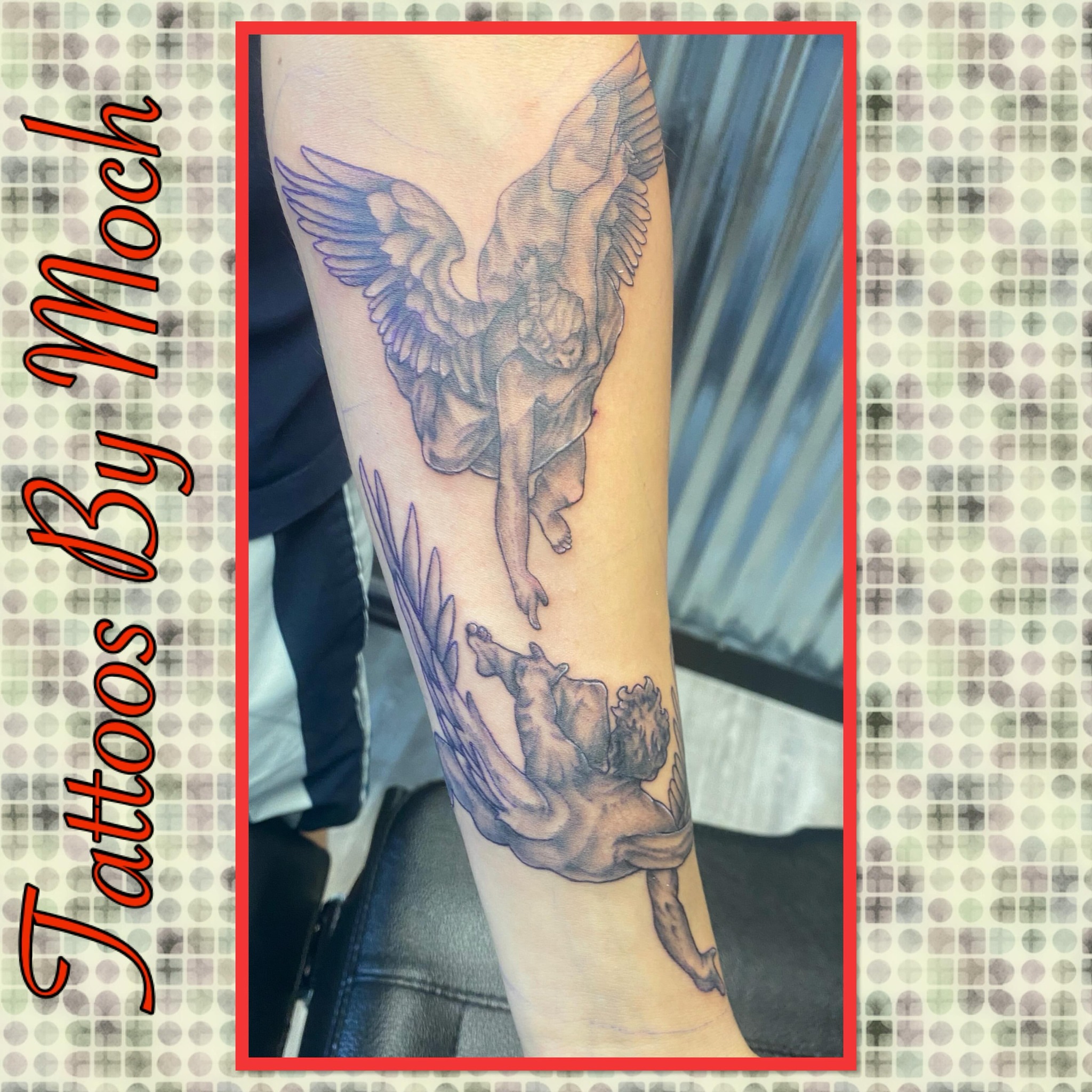 Angels realism tattoo on the forearm by Tattoos By Moch, Toledo, Ohio