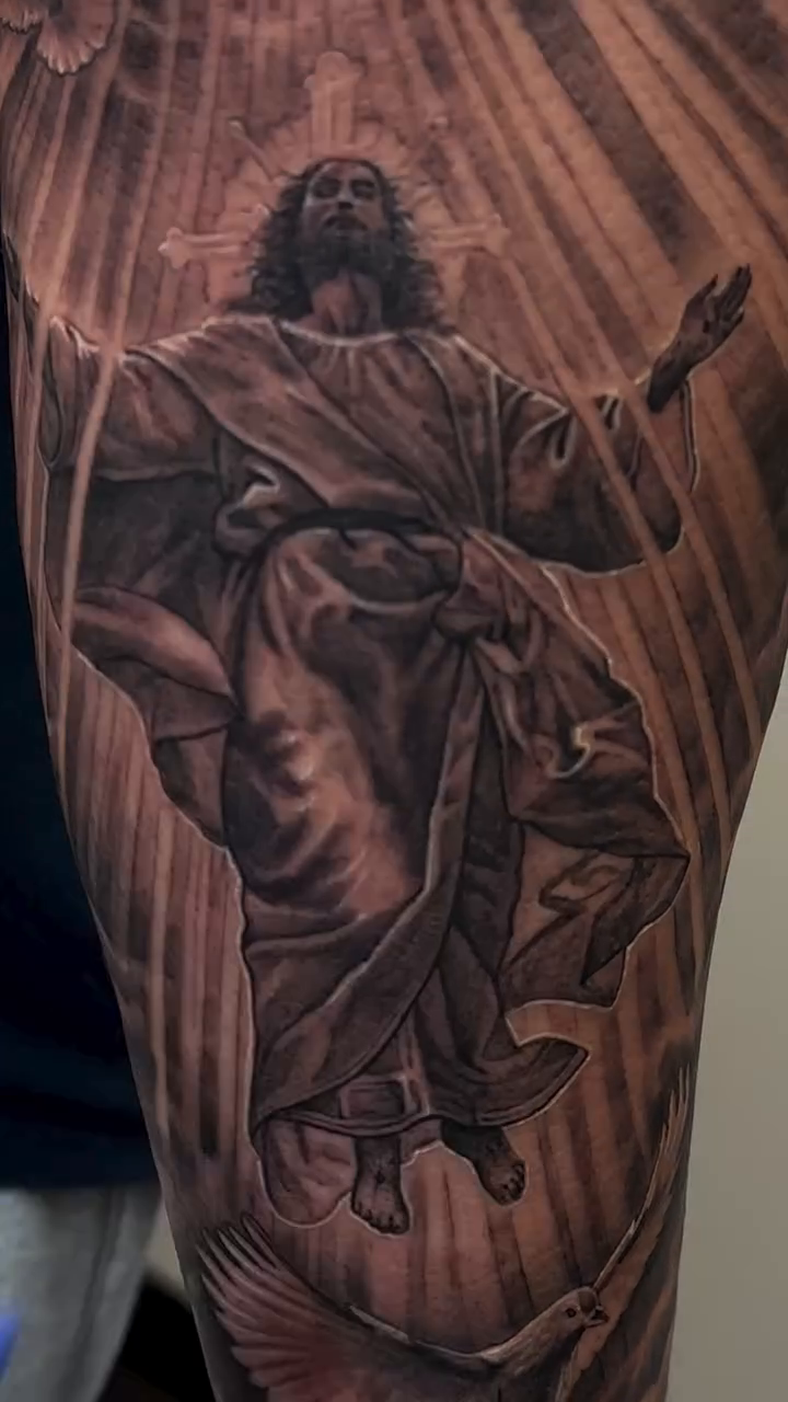 Tattoo by @tovar_tattoos — realism, black_and_grey