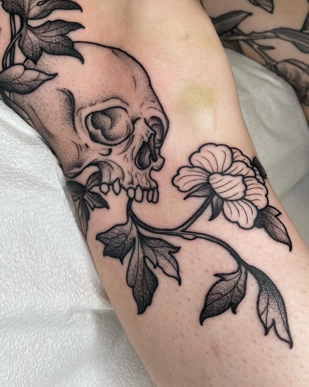 Tattoo by @emilyluxtattoos — black_and_grey, realism