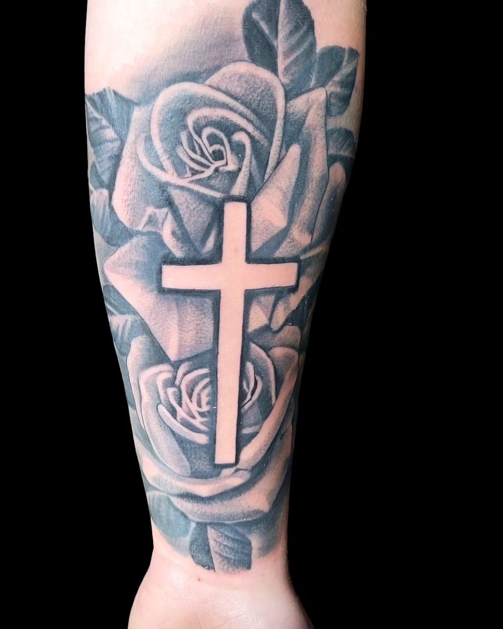 Tattoo by @bigcdotatts — black_and_grey, realism