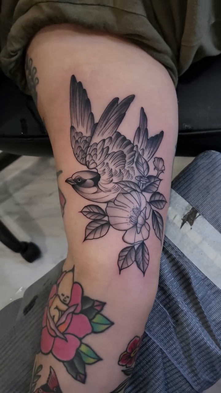 Tattoo by @htx_herc — american_traditional, fine_line