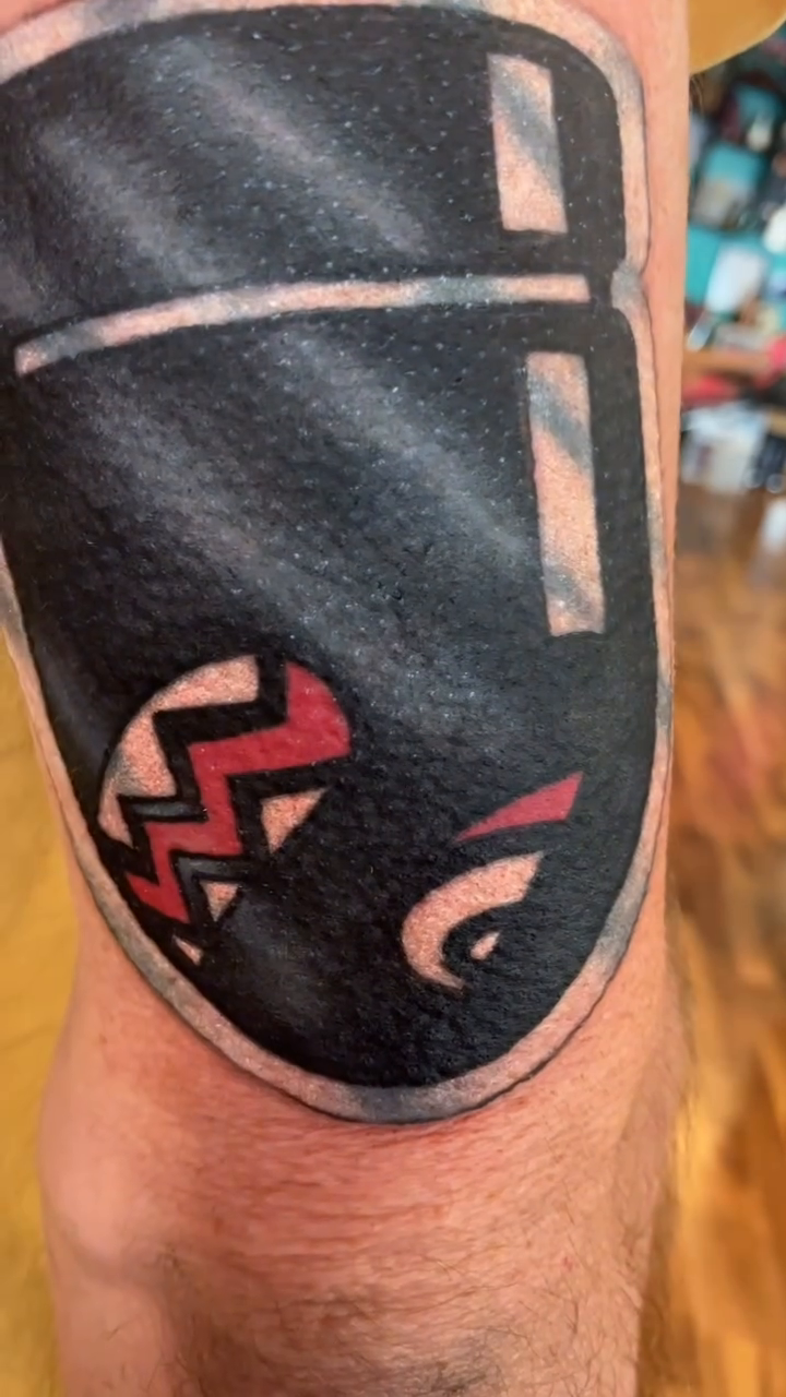 Bullet Bill tattoo on the forearm by Cortney "Fett" Fettinger, Fort Wayne, Indiana