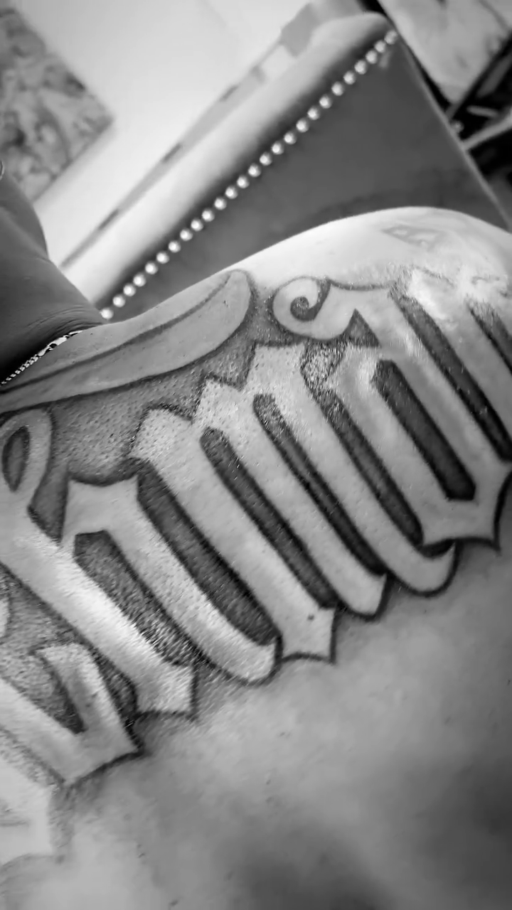 Tattoo by @twicetattoos β chicano, lettering_script