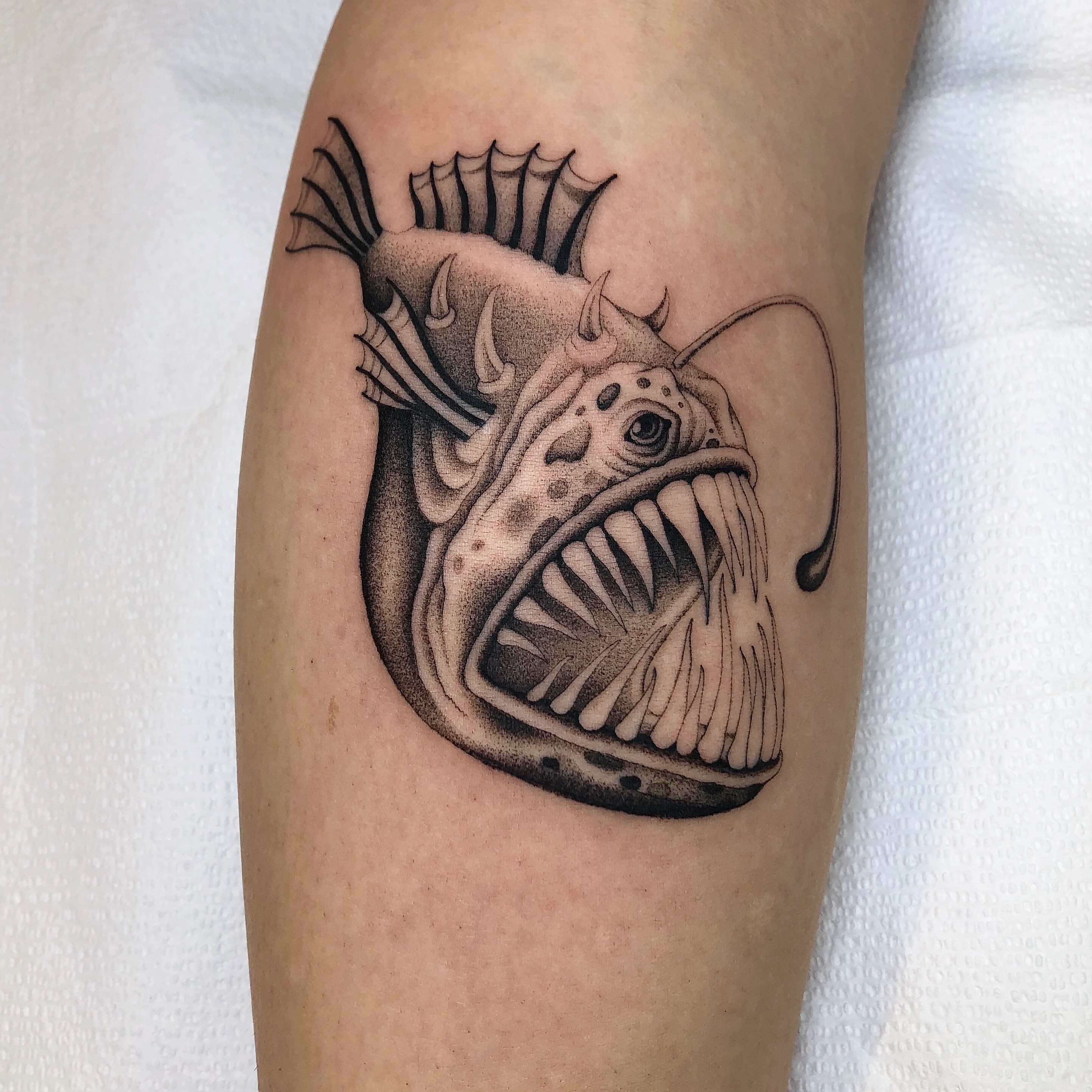 Tattoo by @mickeyycarlisle — dotwork, realism
