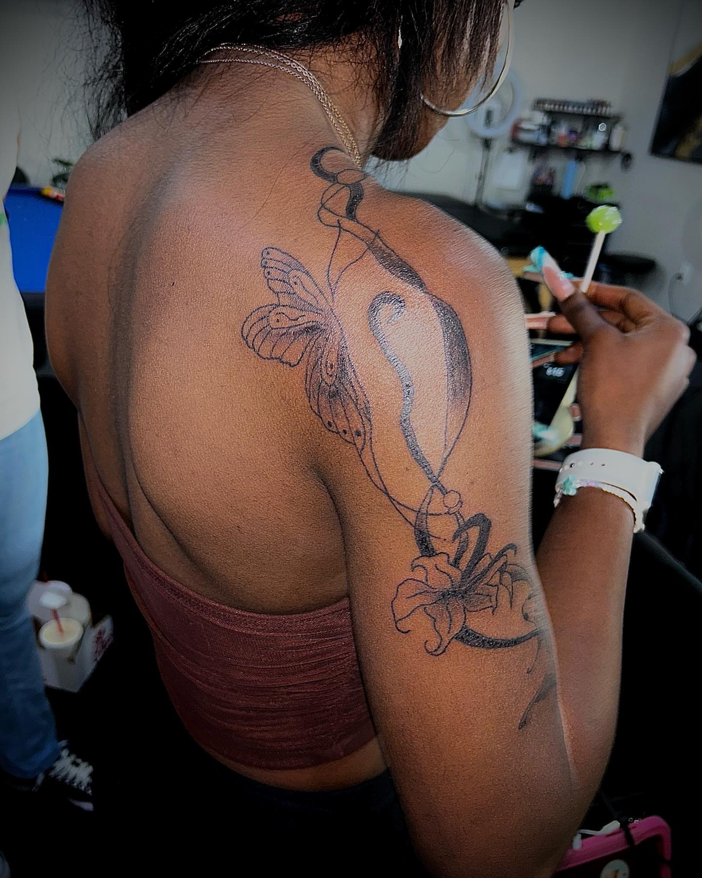 Tattoo by @inkstinctual — black_and_grey