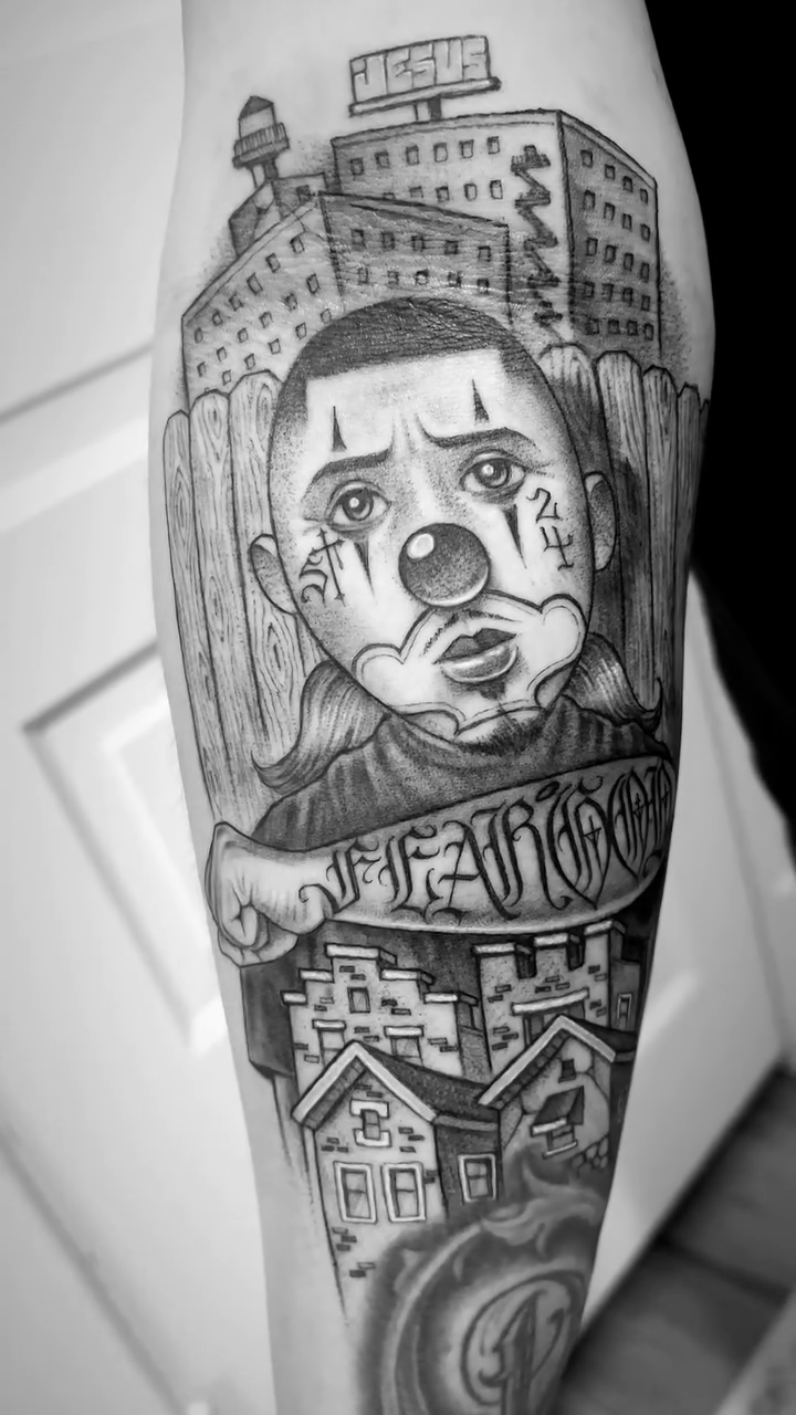Tattoo by @twicetattoos β chicano, black_and_grey