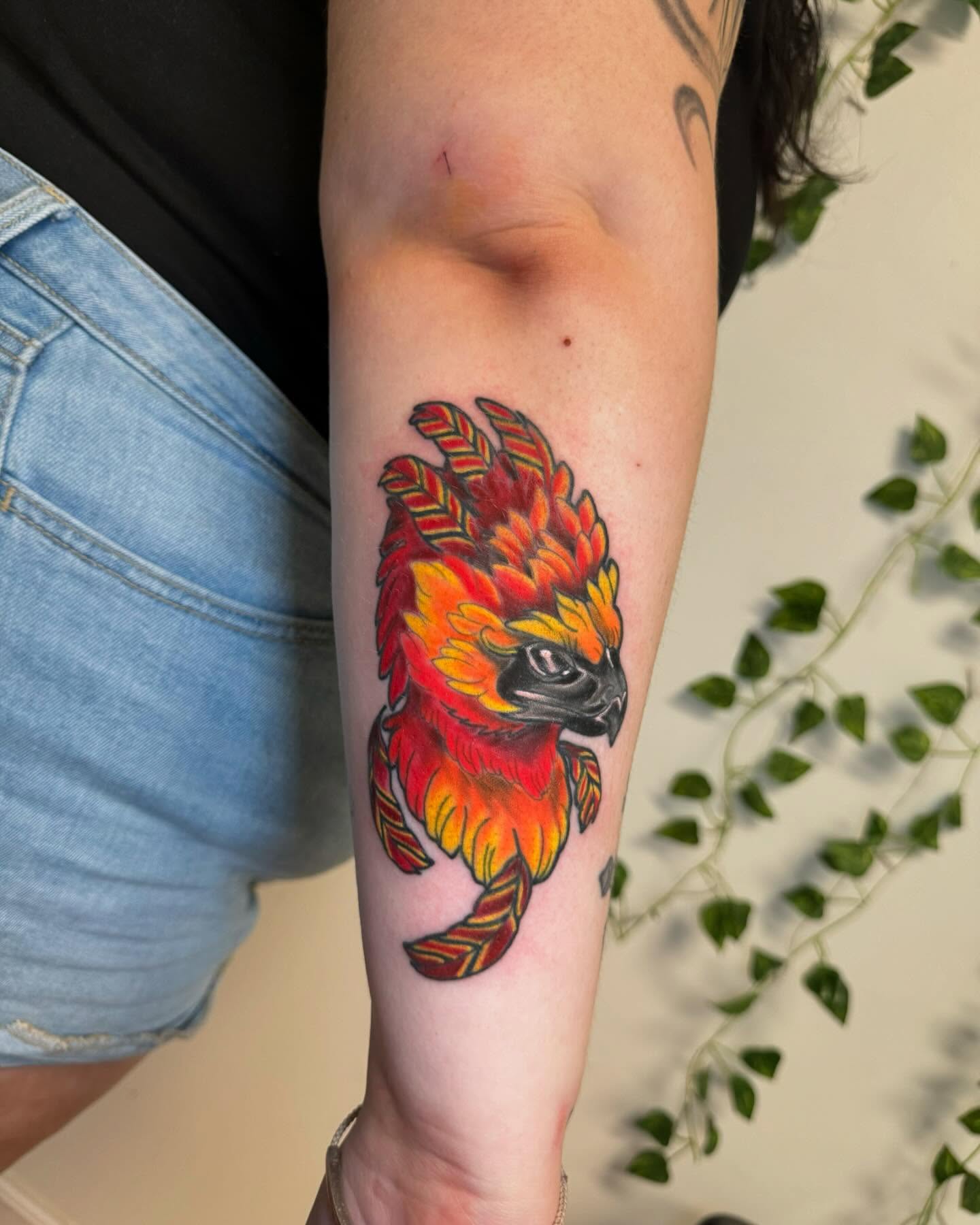 Bird American traditional tattoo on the forearm by Breanna💉🔮, Dover, Delaware
