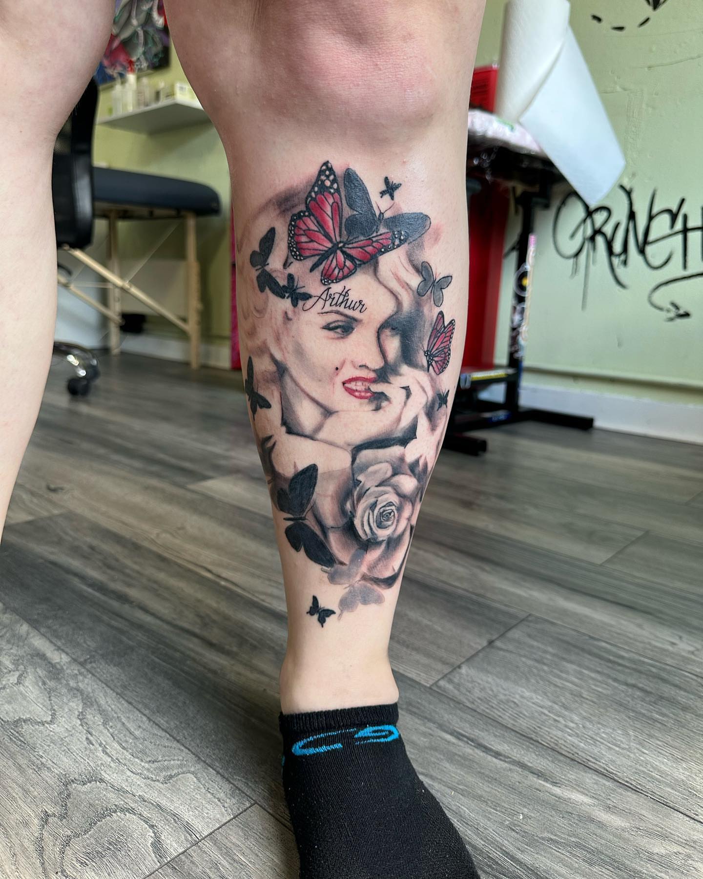 Tattoo by @mom_tats — realism, black_and_grey