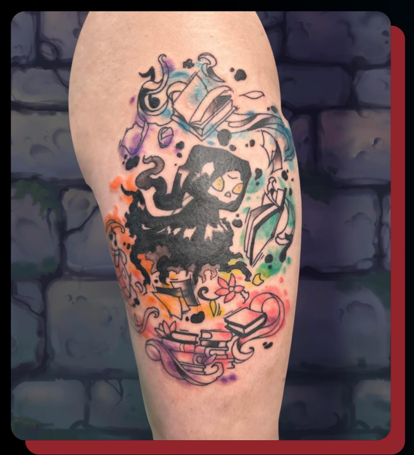 Tattoo by @dungeonfern โ watercolor, new_school