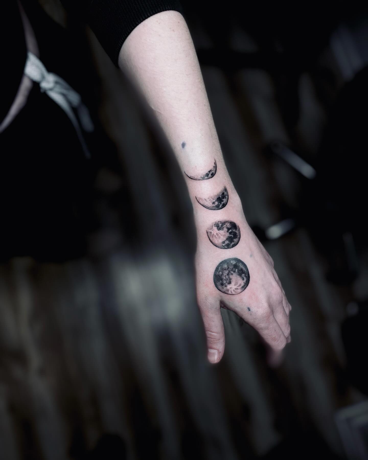 Moon phases black and grey tattoo on the hand by ๐
๐๐๐๐ณ๐ฎ๐ฆ๐ข ๐๐๐ญ๐ญ๐จ๐จs