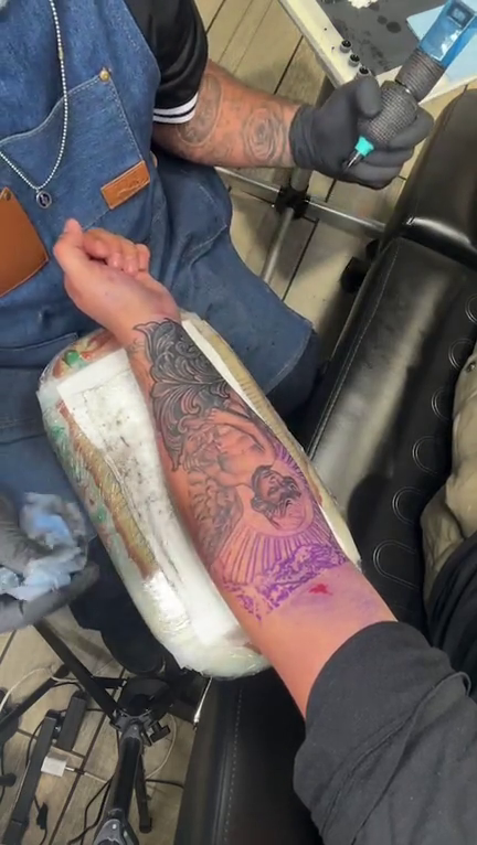 Woman and flowers realism tattoo by Tattoos By Chico