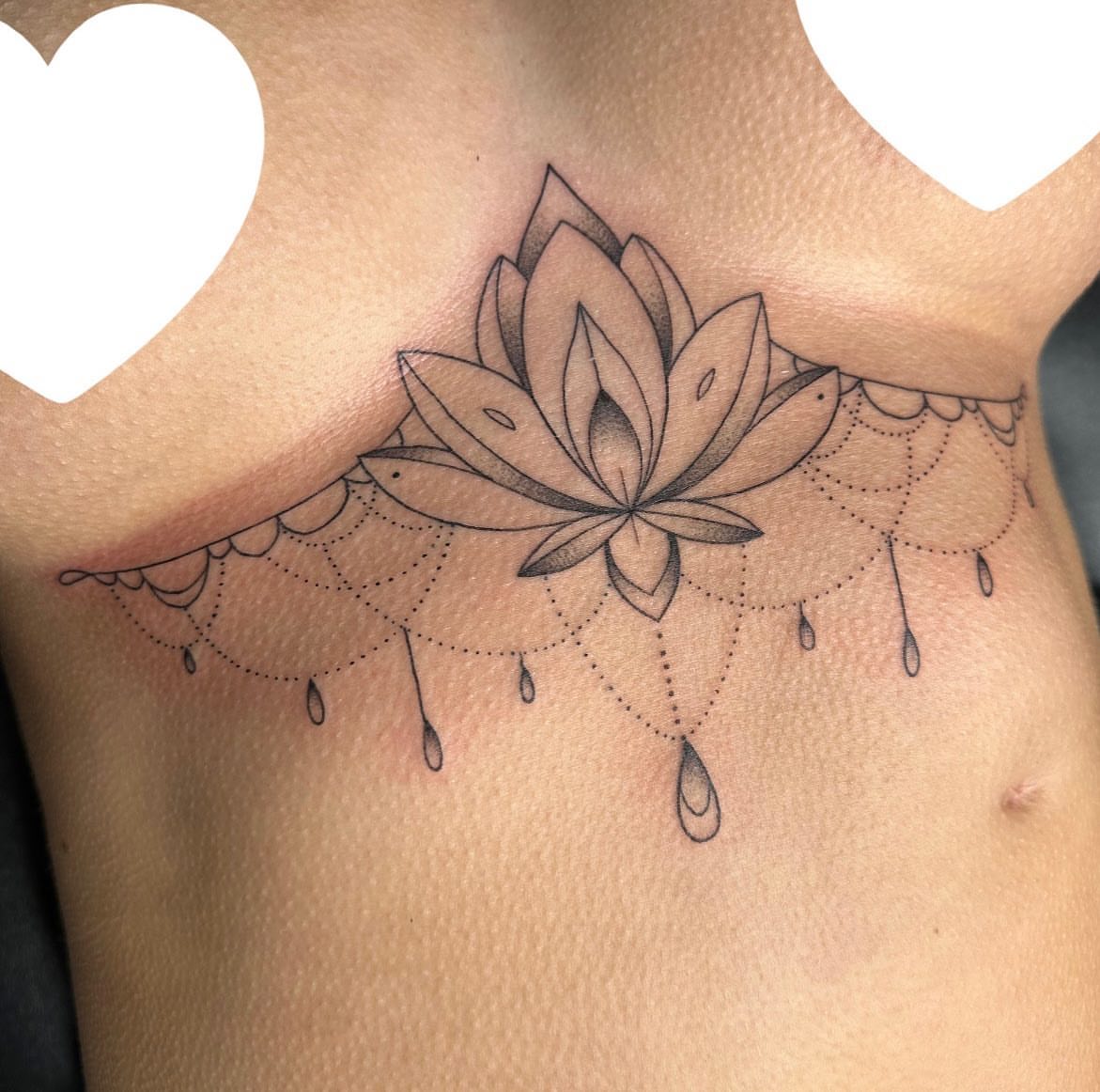 Lotus flower dotwork tattoo on the ribs by ⭒ ʜᴀɪʟᴇʏ ᴍᴇᴛᴢ ⭒