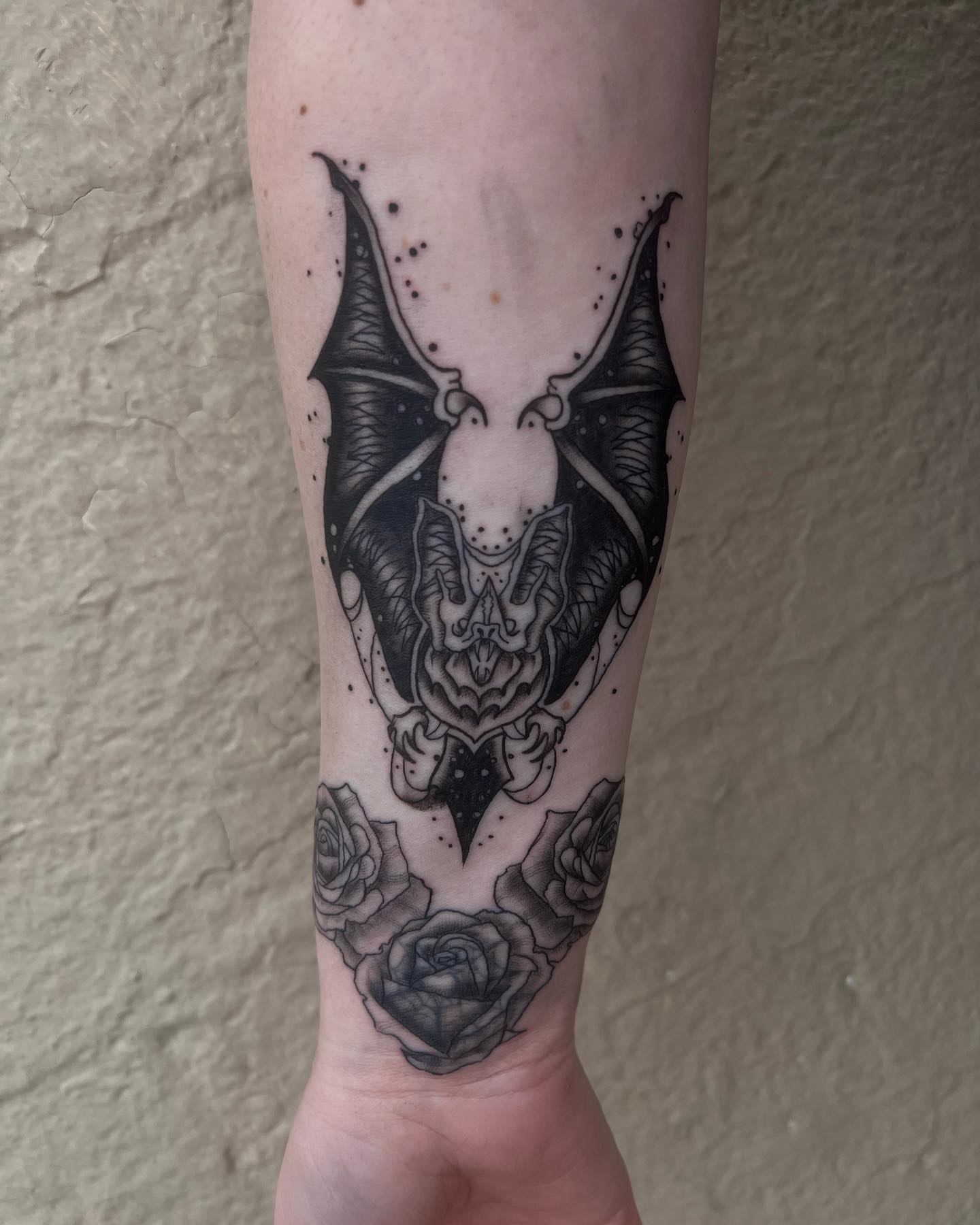 Tattoo by @inkedbykz — black_and_grey, dotwork