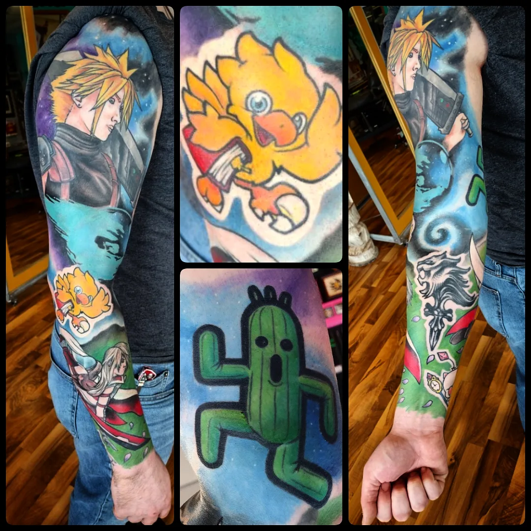 Tattoo by @nickybridgewater — anime, dotwork