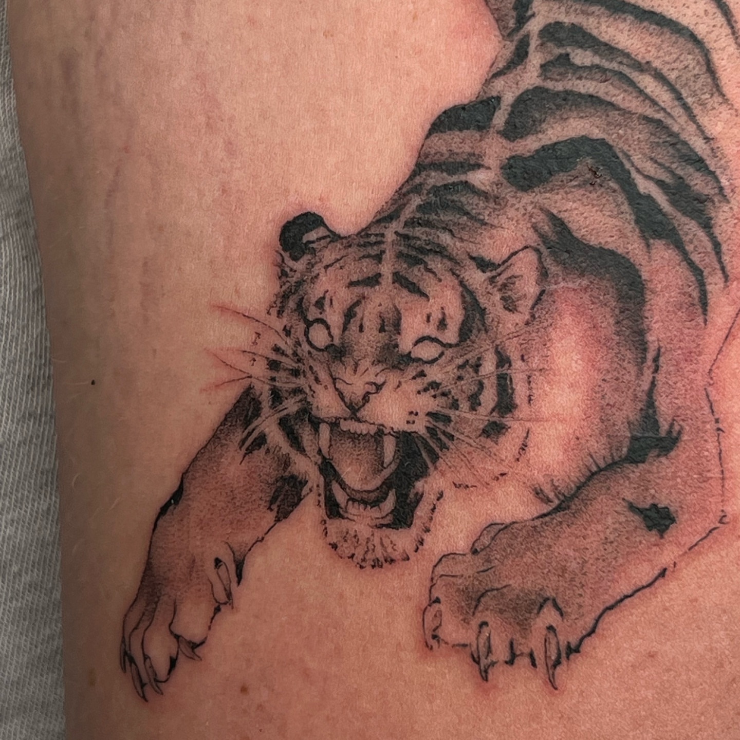 Tattoo by @ladyjutsu — black_and_grey