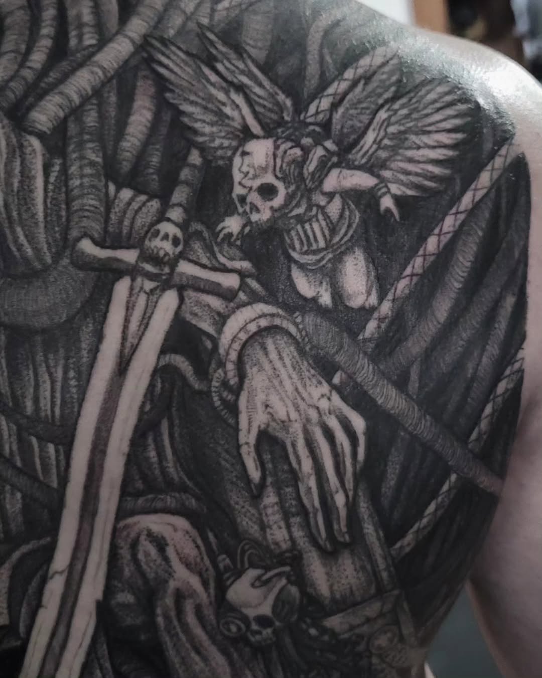 Tattoo by @el_tejon โ dark_realism, black_and_grey
