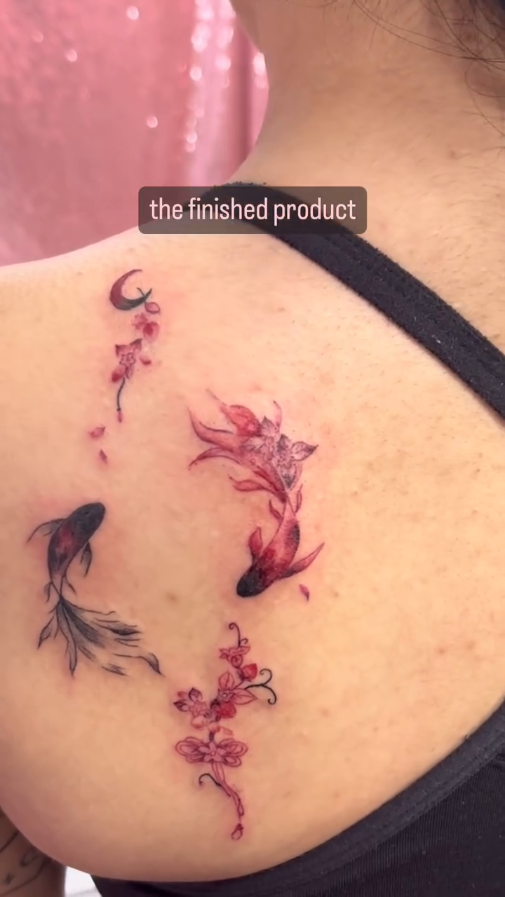 Koi fish with cherry blossoms japanese irezumi tattoo by πΈππππ¦π£ππΈ