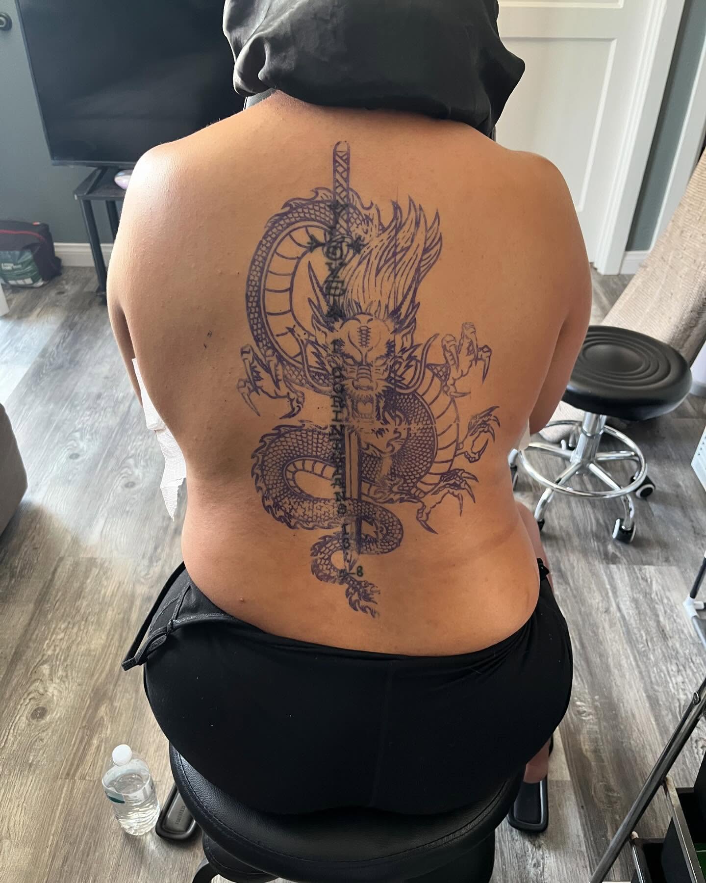Dragon japanese irezumi tattoo on the back by Bris