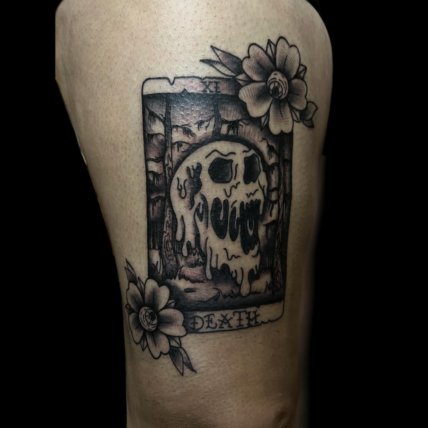 Tattoo by @oledanink — black_and_grey, dark_realism