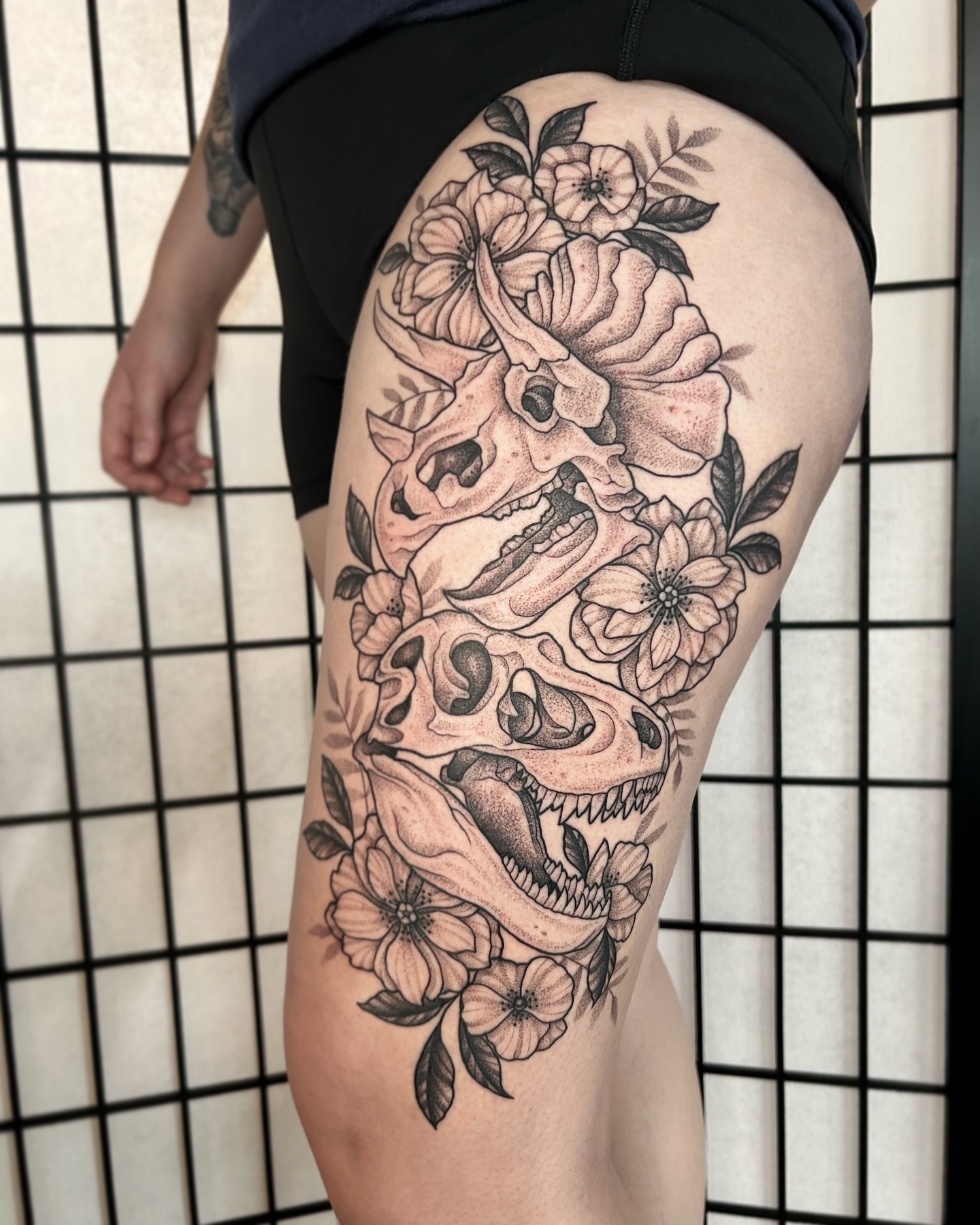 Tattoo by @jennietiesman β black_and_grey, dotwork