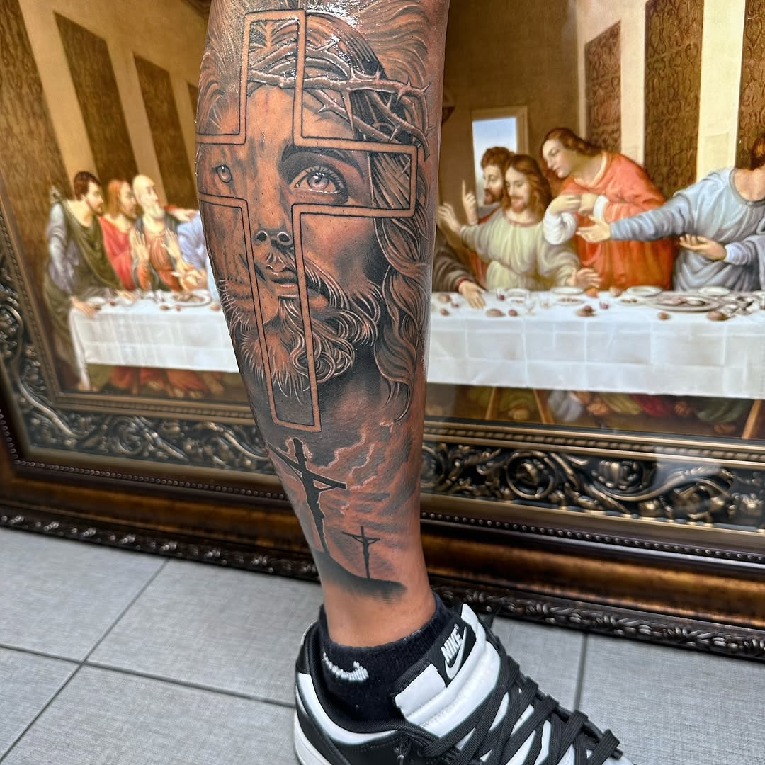 Tattoo by @omarrodrigueztattoo — realism, black_and_grey
