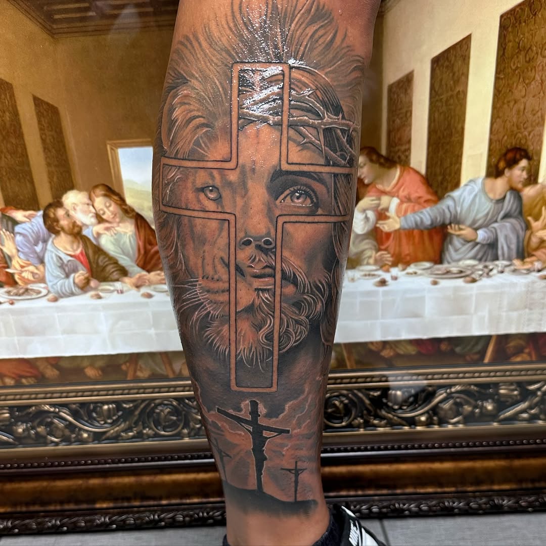 Tattoo by @omarrodrigueztattoo — realism, black_and_grey
