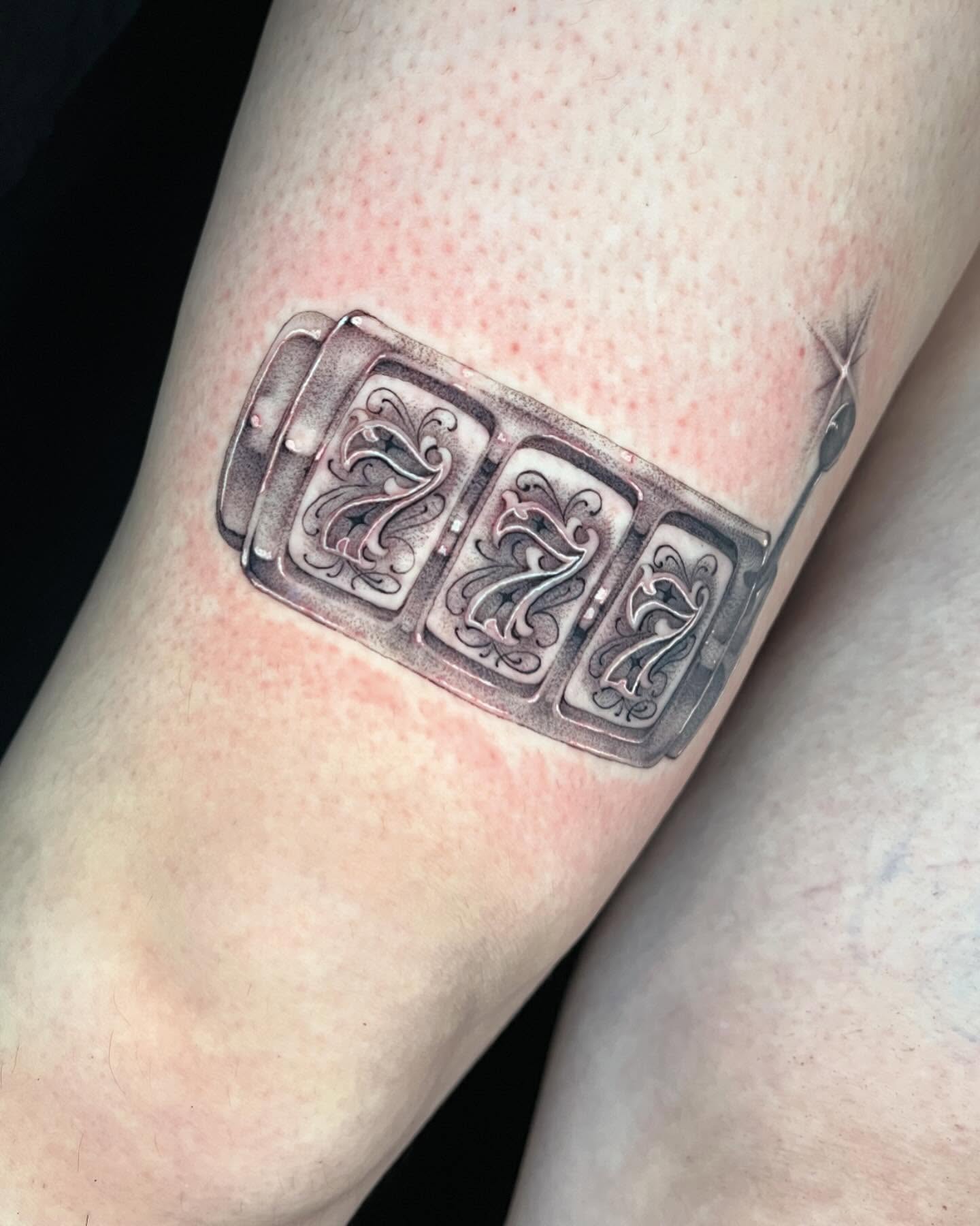 Belt buckle black and grey tattoo on the forearm by ๐ค ๐๐๐๐๐๐ ๐ค