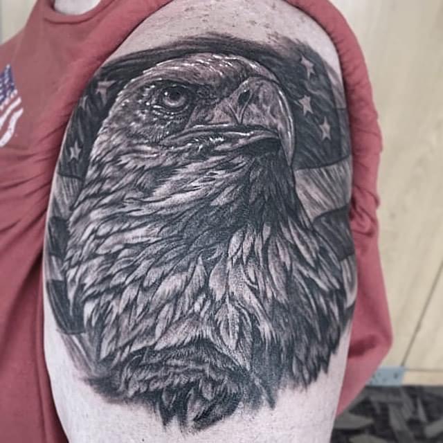 Tattoo by @biggusink — black_and_grey, realism