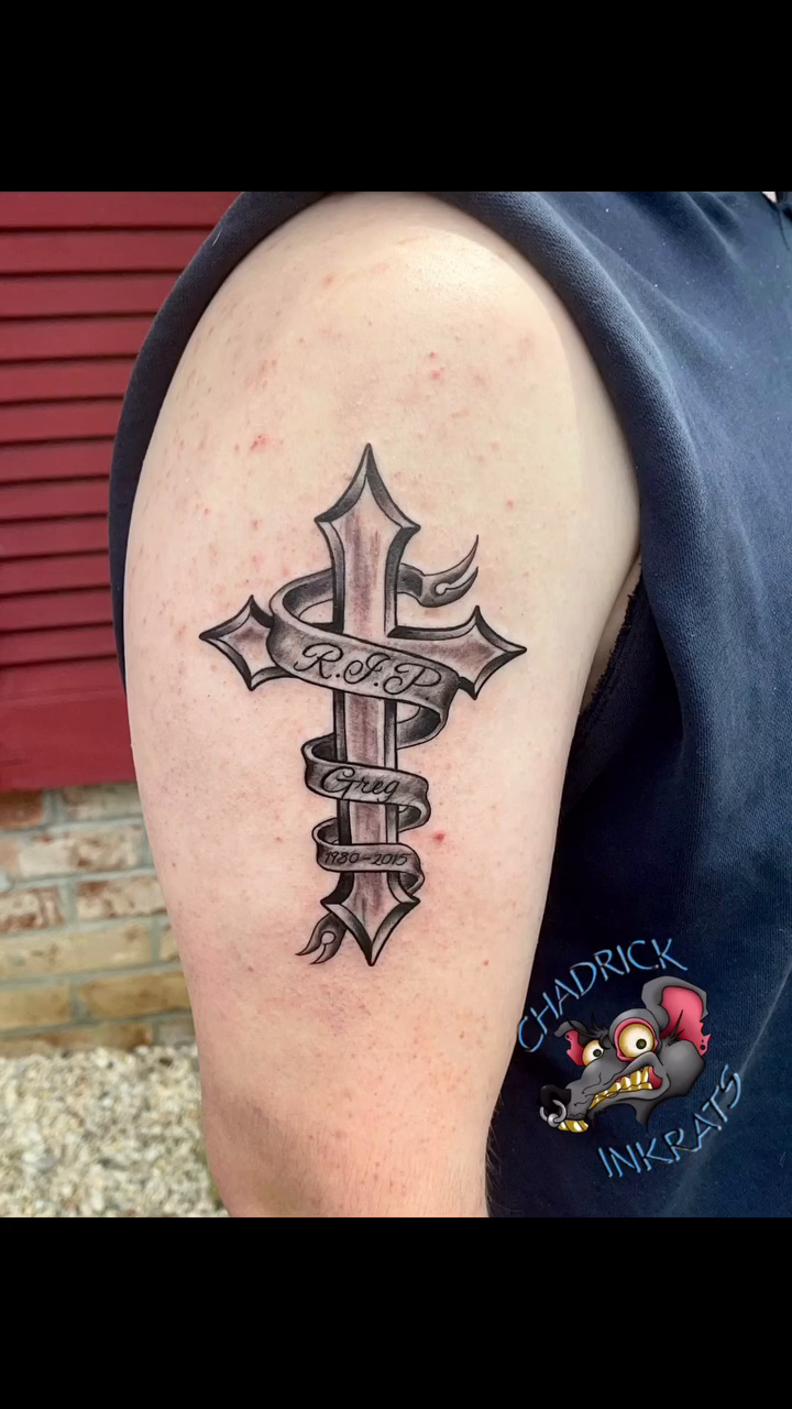 Tattoo by @tattoosbychadrick — black_and_grey, chicano
