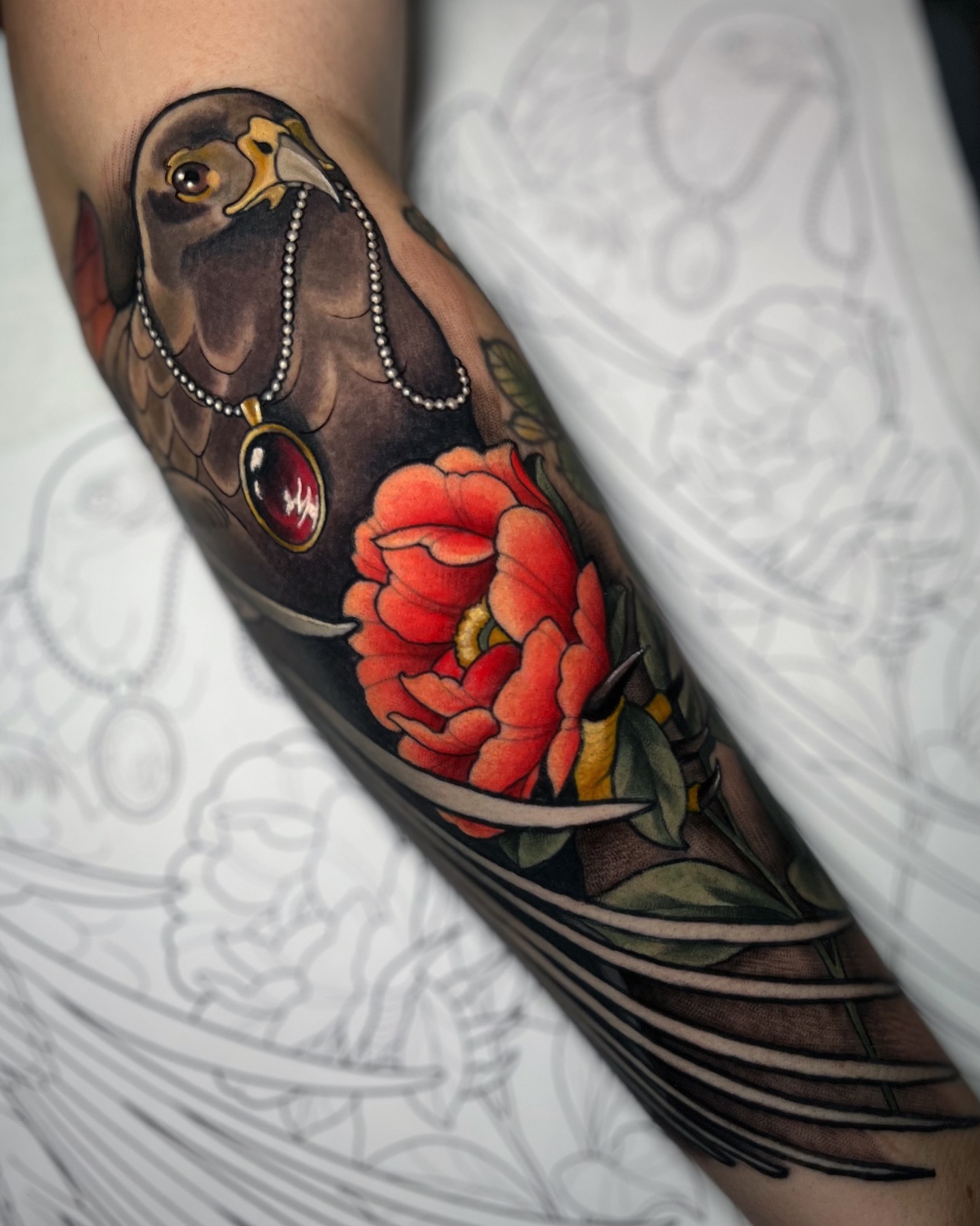 Tattoo by @kikifiligree — american_traditional, realism