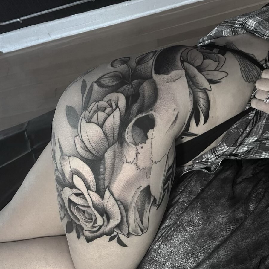 Tattoo by @deirdreaikin — black_and_grey, realism