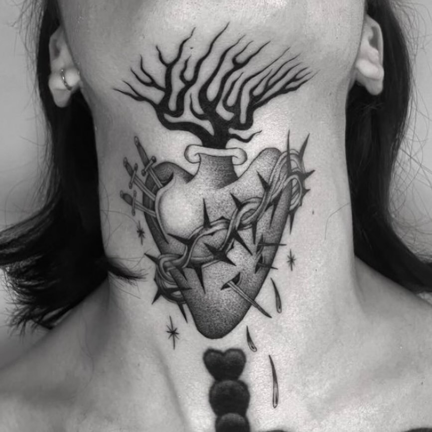 Tattoo by @deirdreaikin — black_and_grey, dotwork