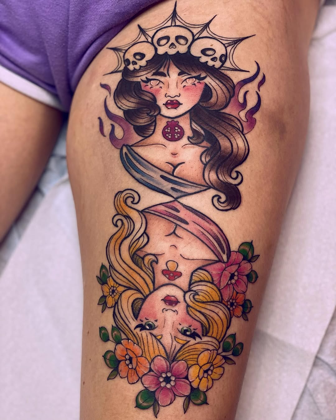 Tattoo by @purrsimmon — neo_traditional, black_and_grey