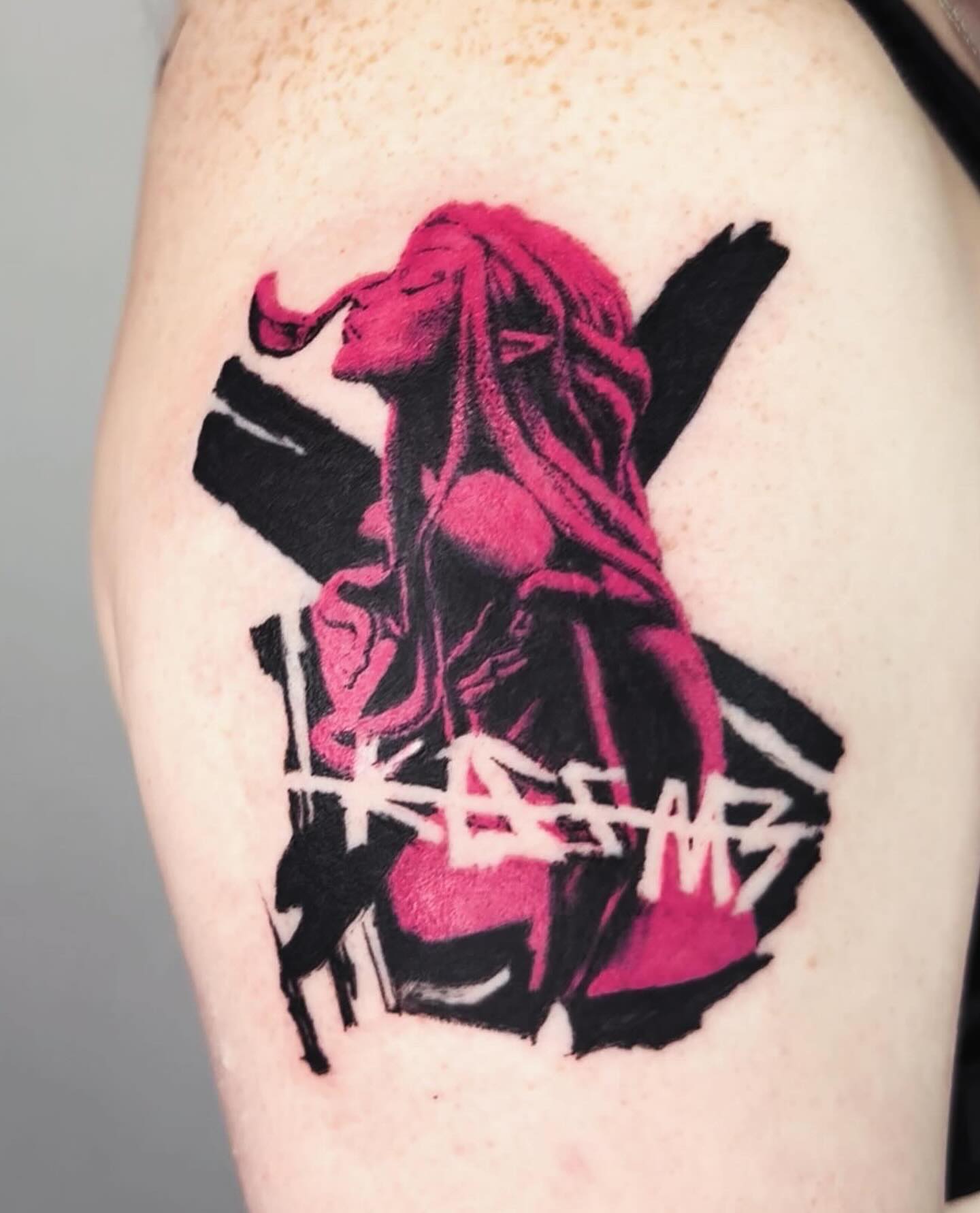 Tattoo by @effacermonexistence — anime