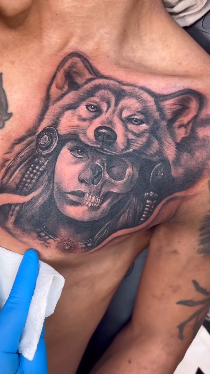 Tattoo by @brycemoodietattoo — realism, black_and_grey