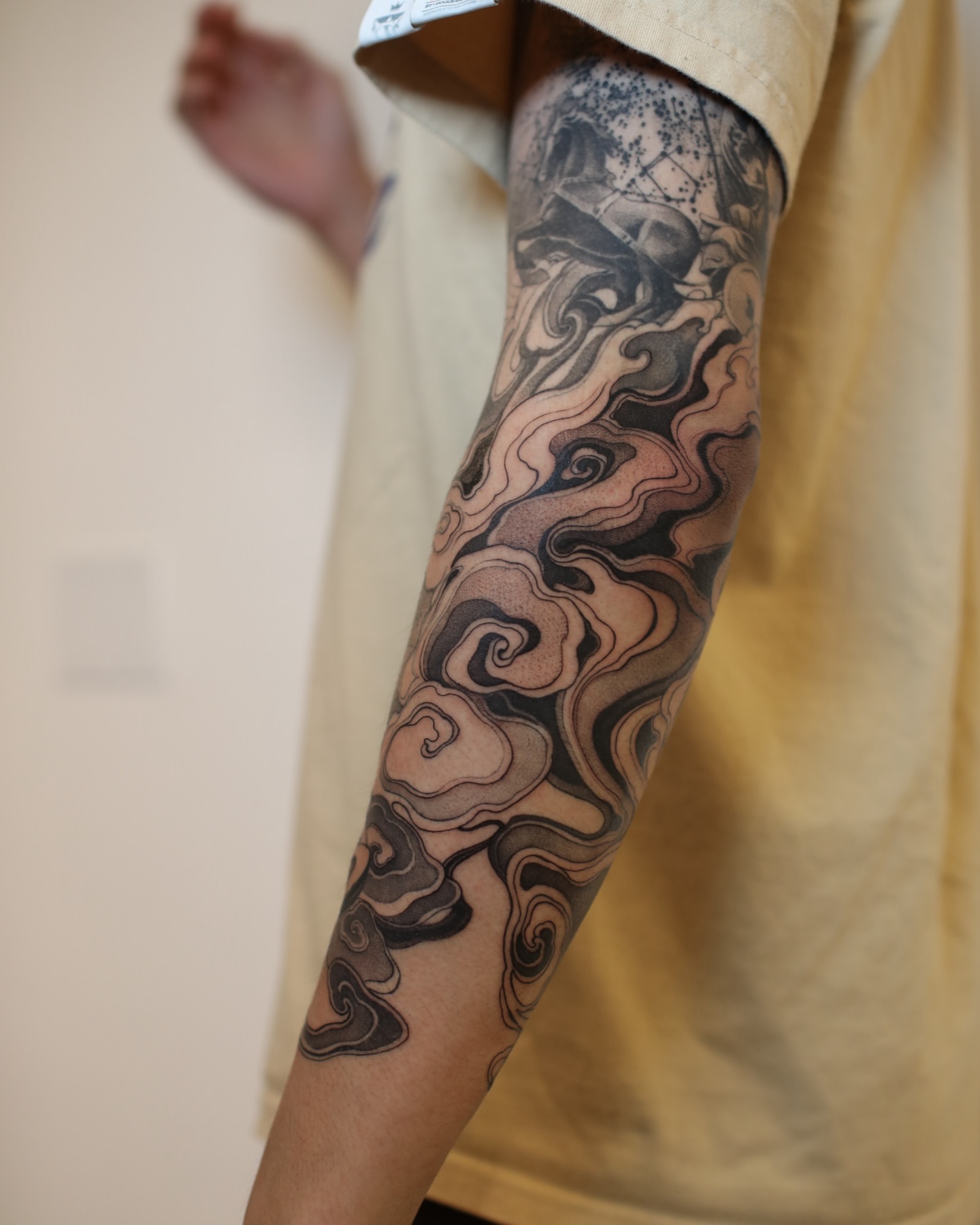 Tattoo by @strokin_dark — black_and_grey, dotwork