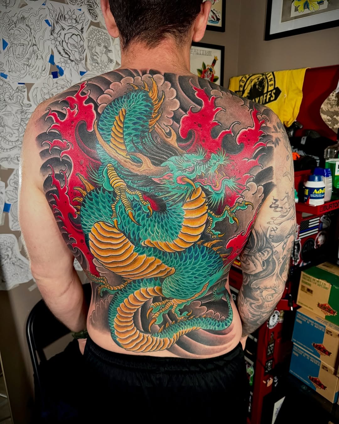 Tattoo by @derekcillaartwork — japanese_irezumi, black_and_grey