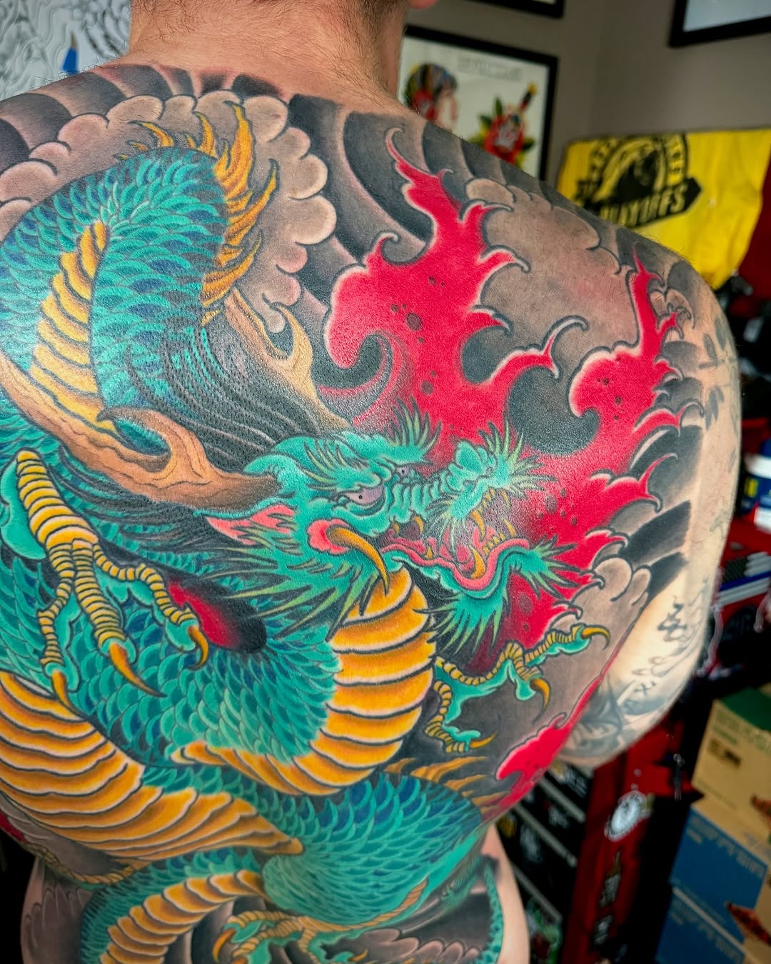 Tattoo by @derekcillaartwork — japanese_irezumi, black_and_grey