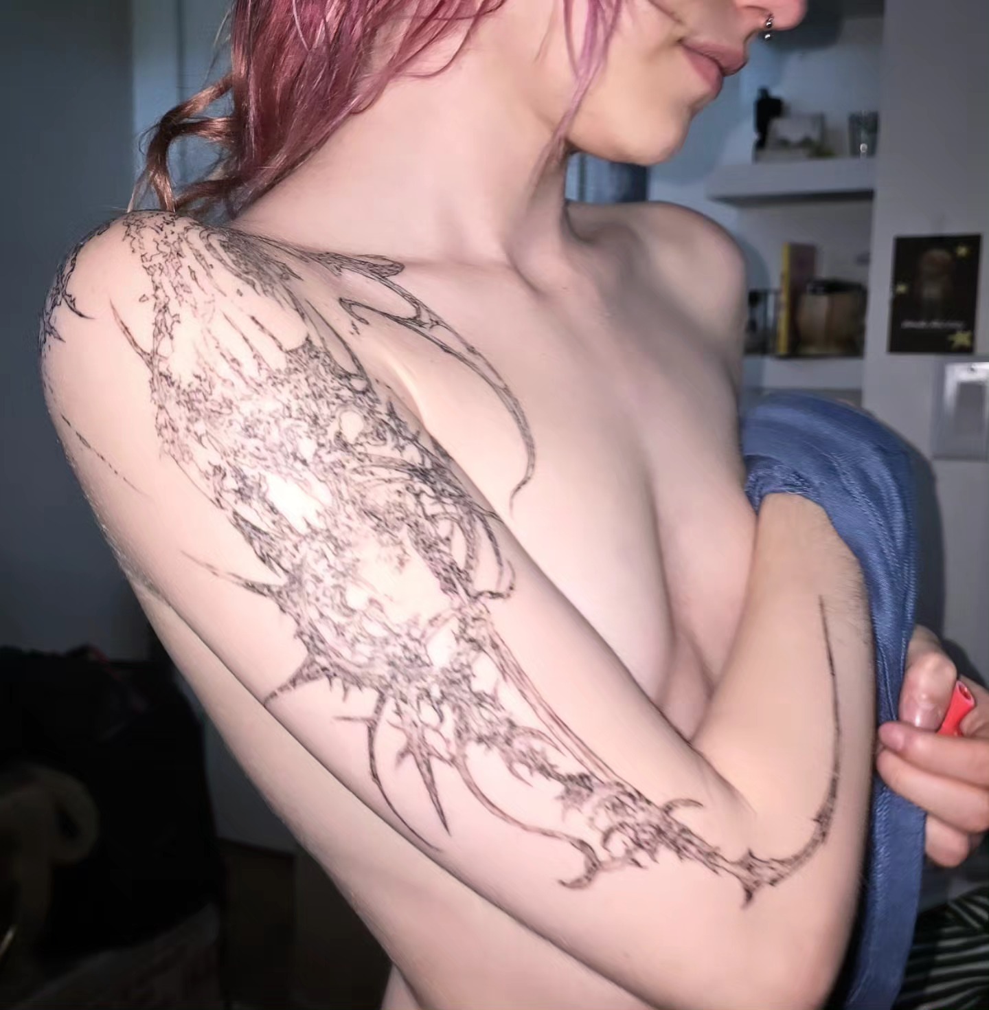 Thorned bird black and grey tattoo on the shoulder by Branded ꪉꪗ Brandon ∴ b.liew ∴ Tattoo ∴ NYC