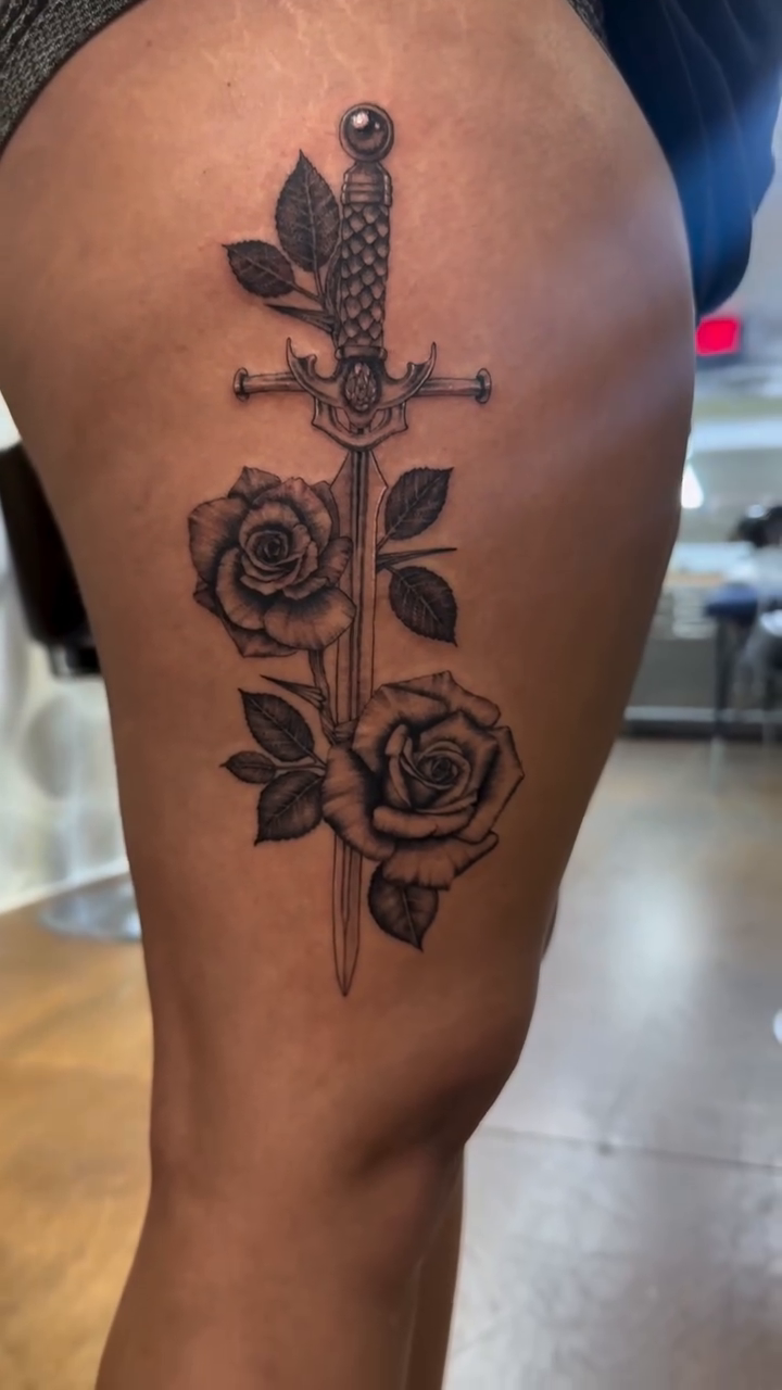 Tattoo by @tattooarielle — realism, black_and_grey