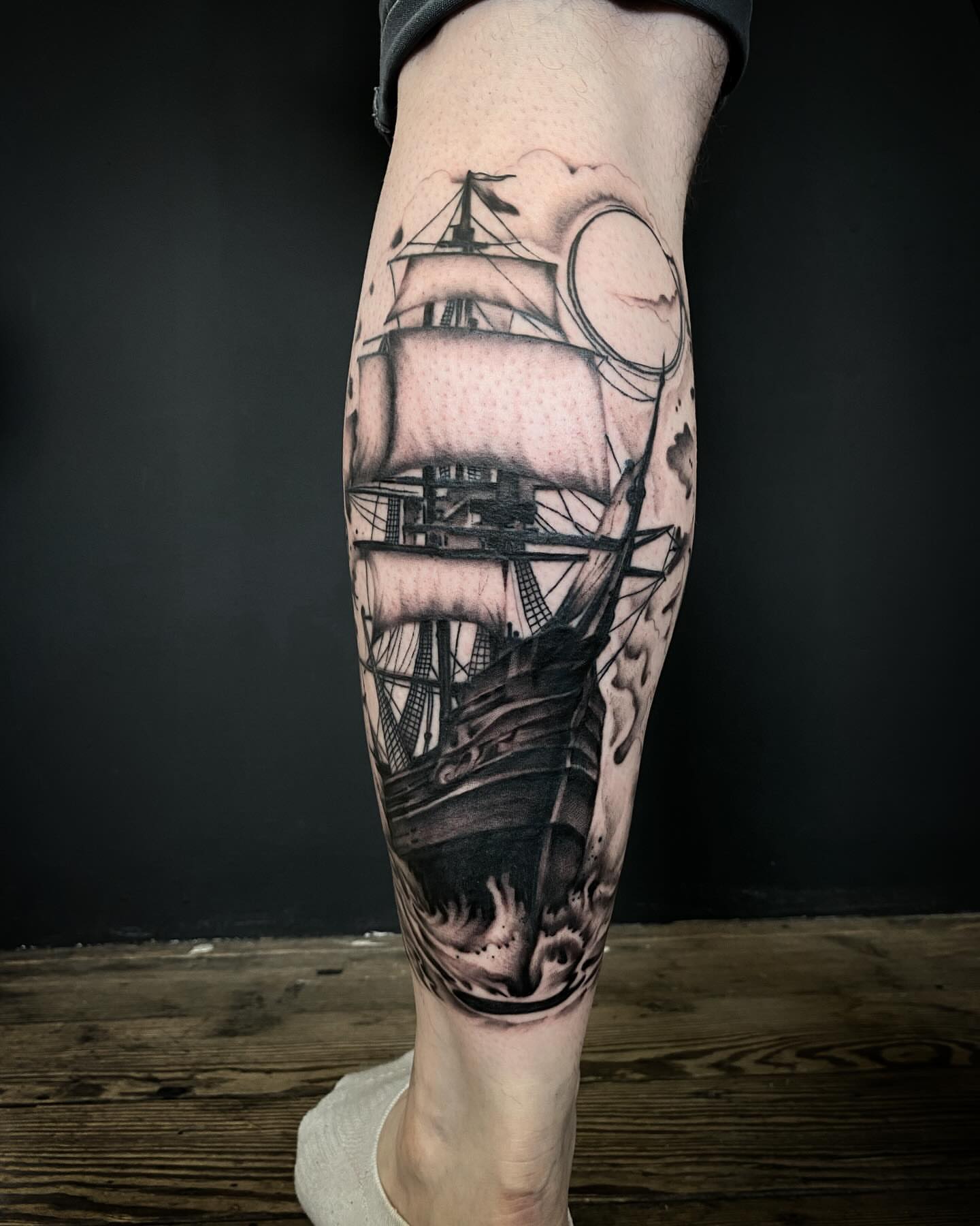 Tattoo by @chrisdafacetattoo — black_and_grey, realism