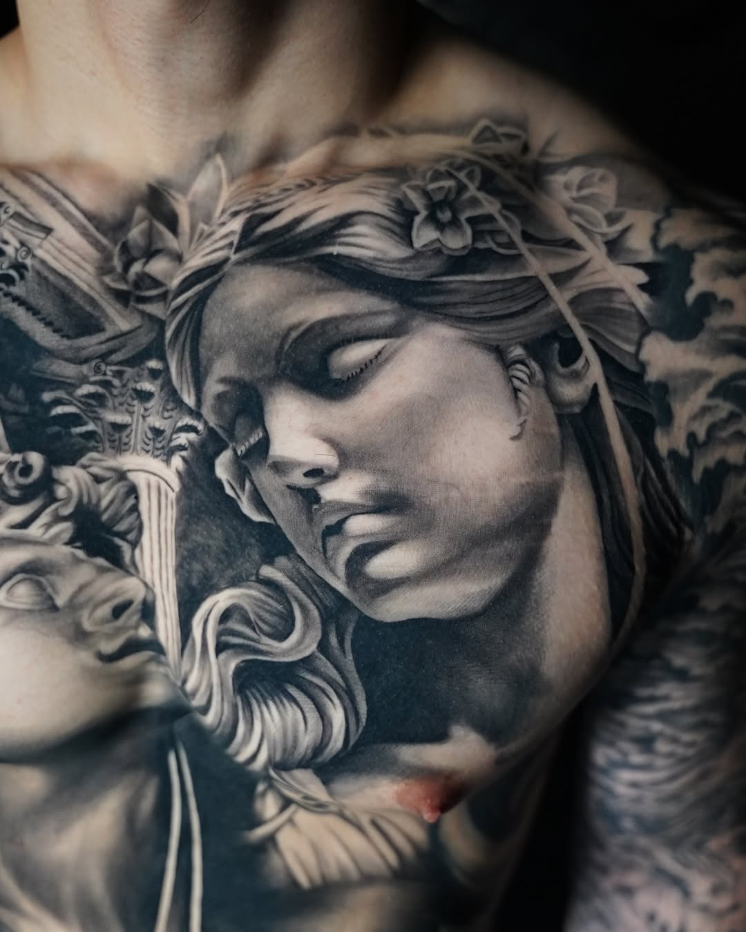 Tattoo by @heavyhitterbam — realism, black_and_grey