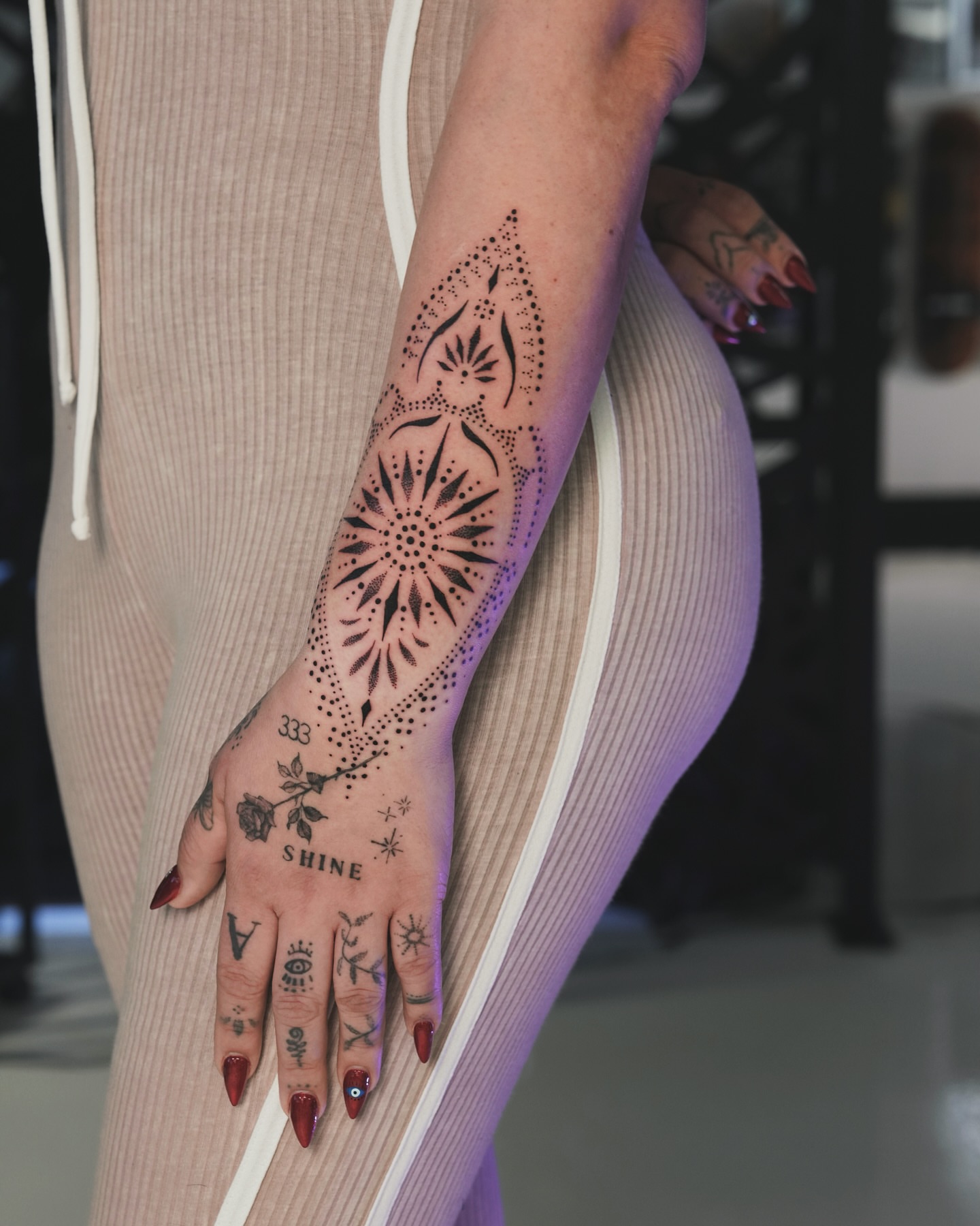 Mandala dotwork tattoo on the forearm by ⓝⓐⓘⓡⓐⓓⓞⓣⓢ