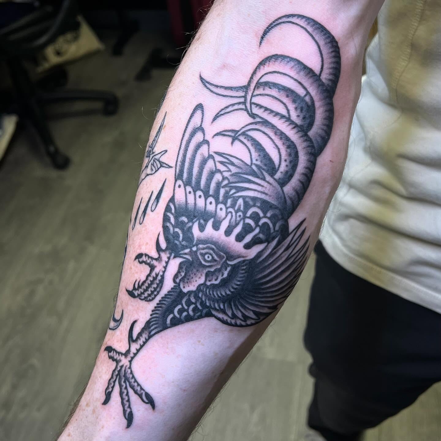 Serpent American traditional tattoo on the forearm by ⛓ Emily ⚔️ Milja ⛓