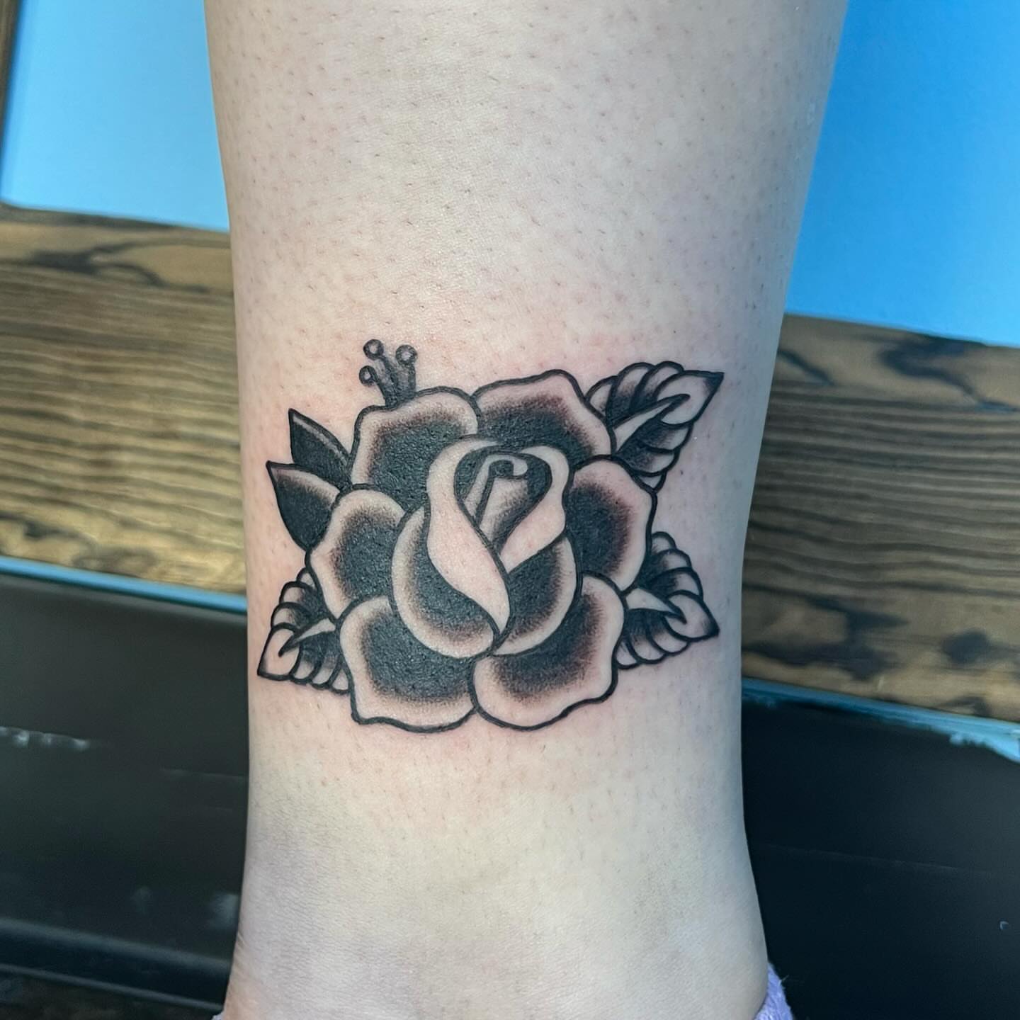 Rose black and grey tattoo on the forearm by ✮KAT✮