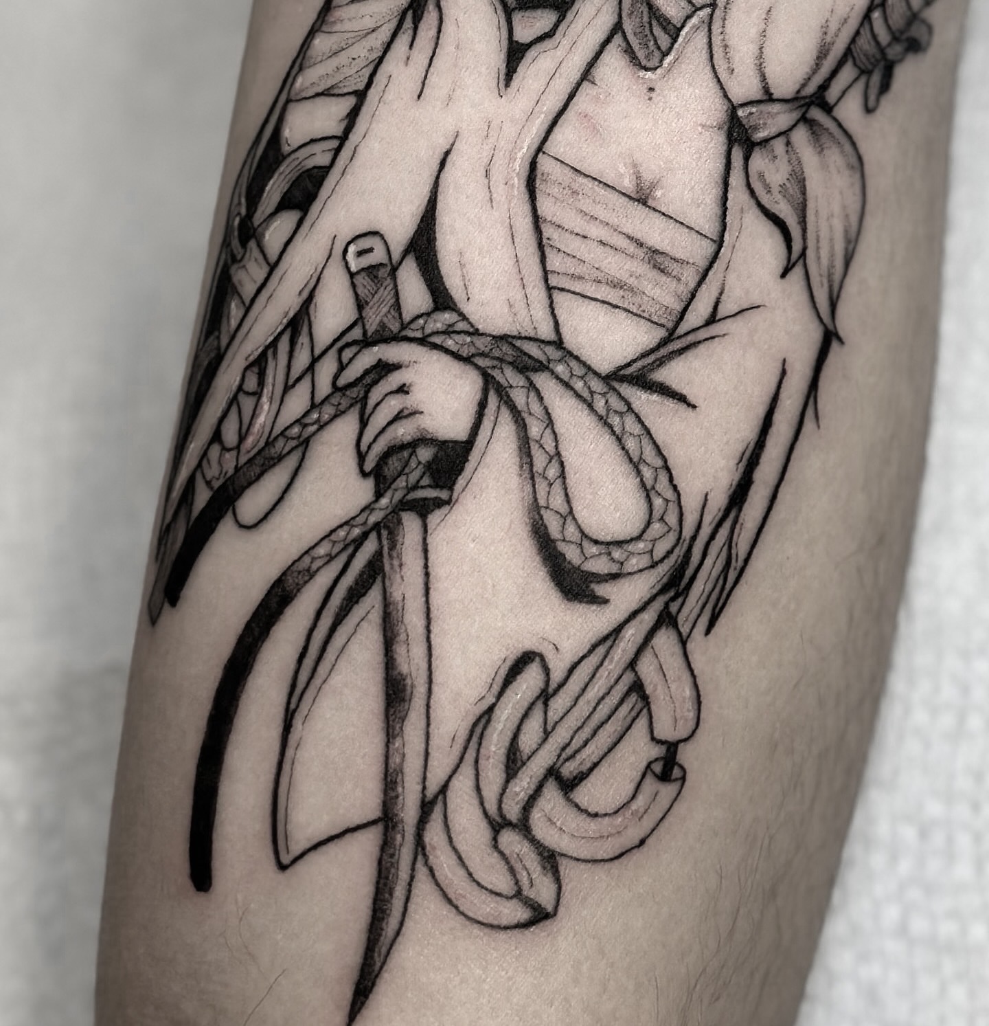 Tattoo by @kuropink_tattoo — black_and_grey, realism