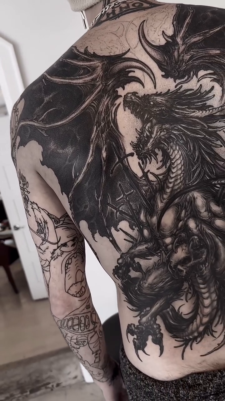 Tattoo by @rokyeom_ β dark_realism, blackwork