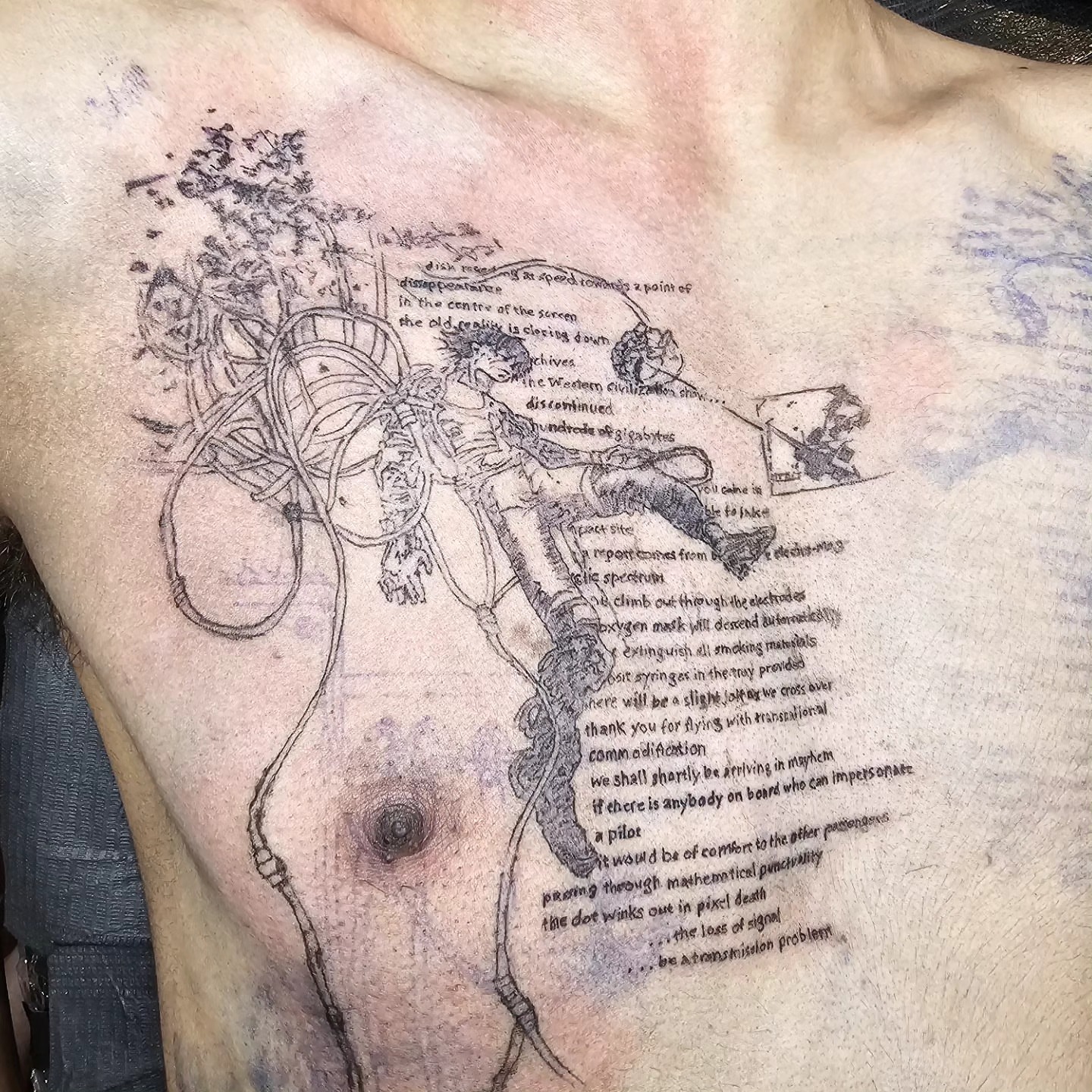 Astronaut and space scene realism tattoo on the chest by Branded ꪉꪗ Brandon ∴ b.liew ∴ Tattoo ∴ NYC
