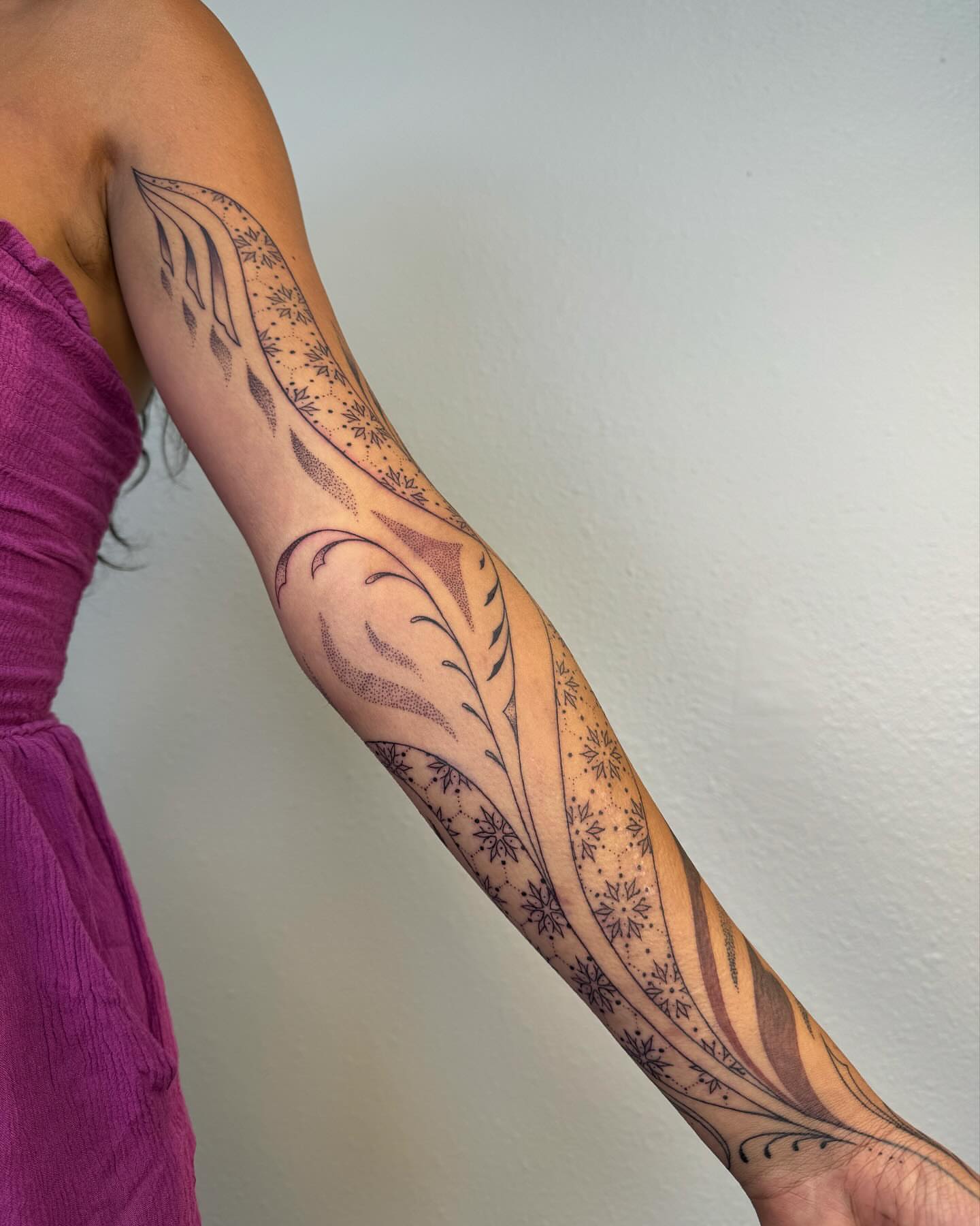 Tattoo by @lucidinceptions — dotwork, ornamental