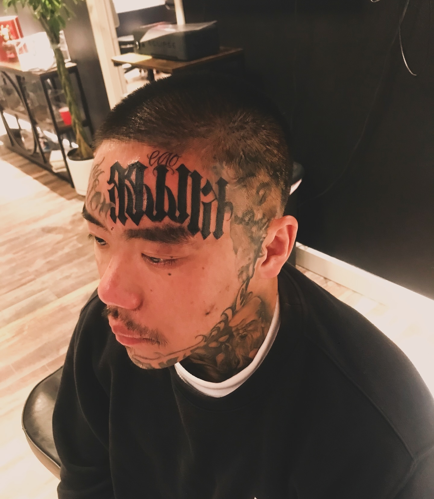 Lettering lettering script tattoo on the head by ✨tiffy ✨